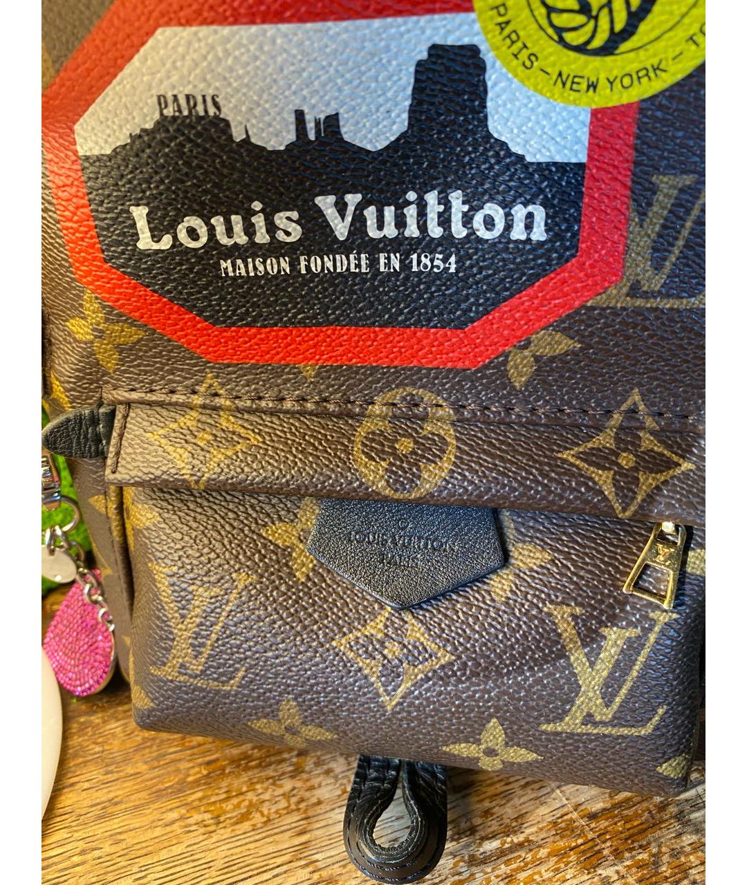 LOUIS VUITTON Коричневый кожаный рюкзак, фото 3