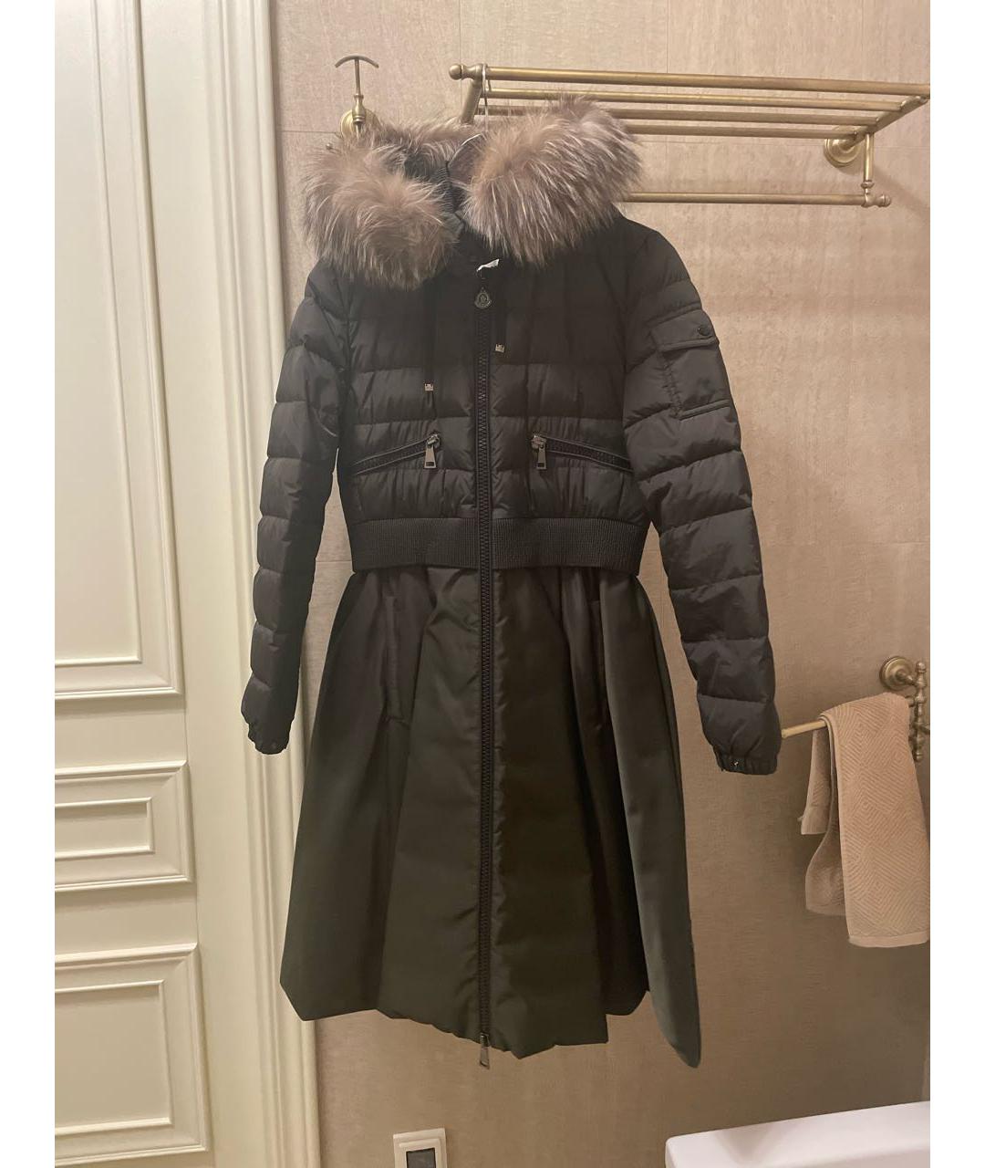 MONCLER Хаки полиамидовый пуховик, фото 9