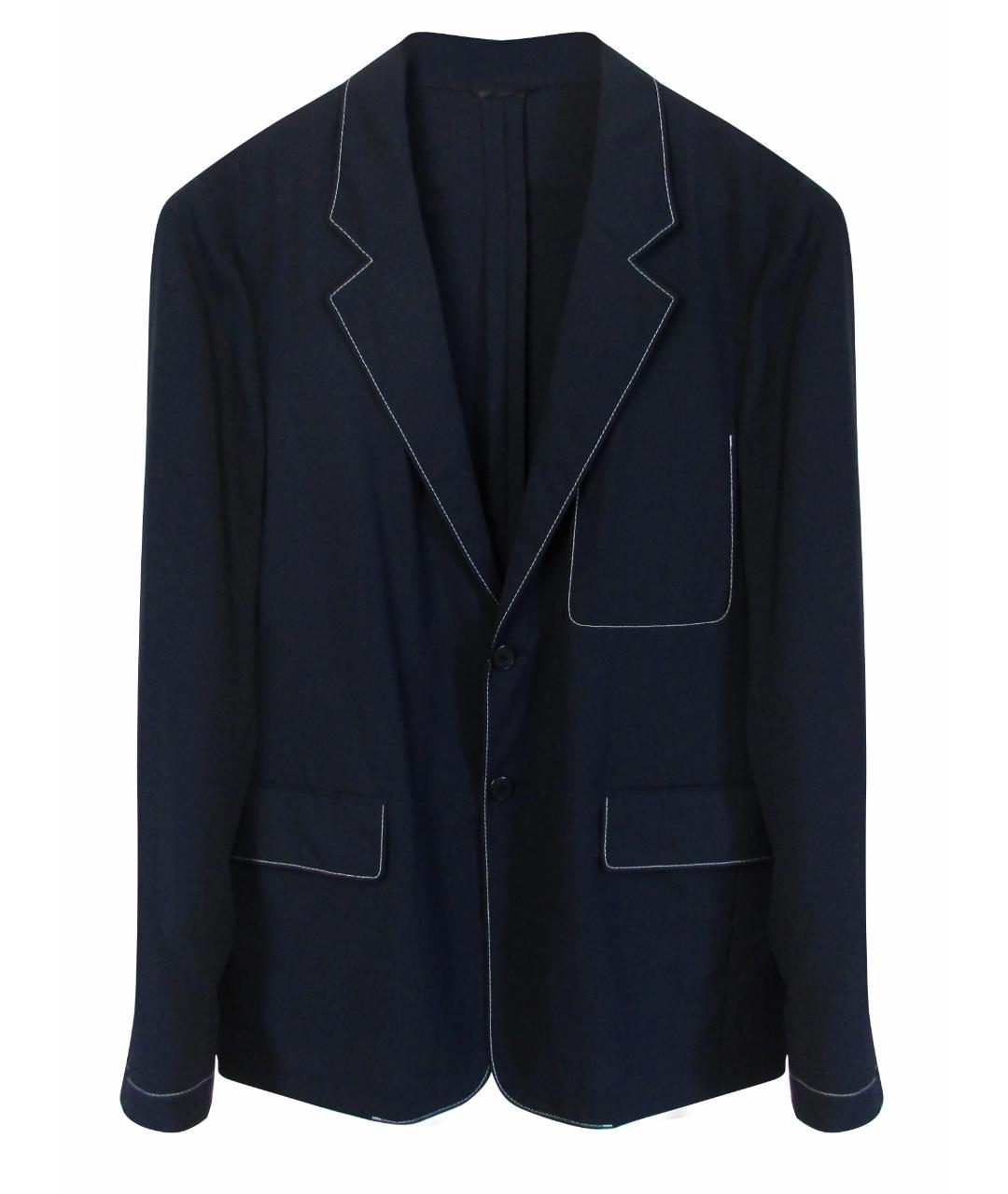 PRADA Темно-синий шерстяной пиджак, фото 1