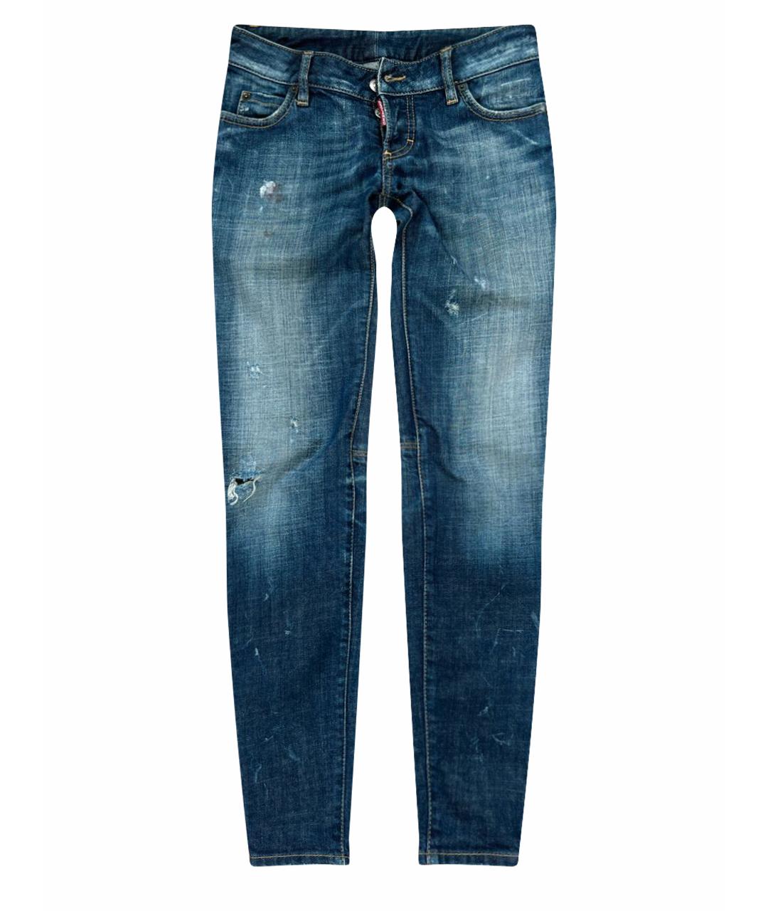 DSQUARED2 Темно-синие хлопковые прямые джинсы, фото 1