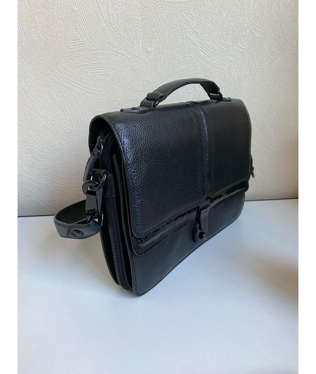 KENZO Черная кожаная сумка с короткими ручками, фото 2
