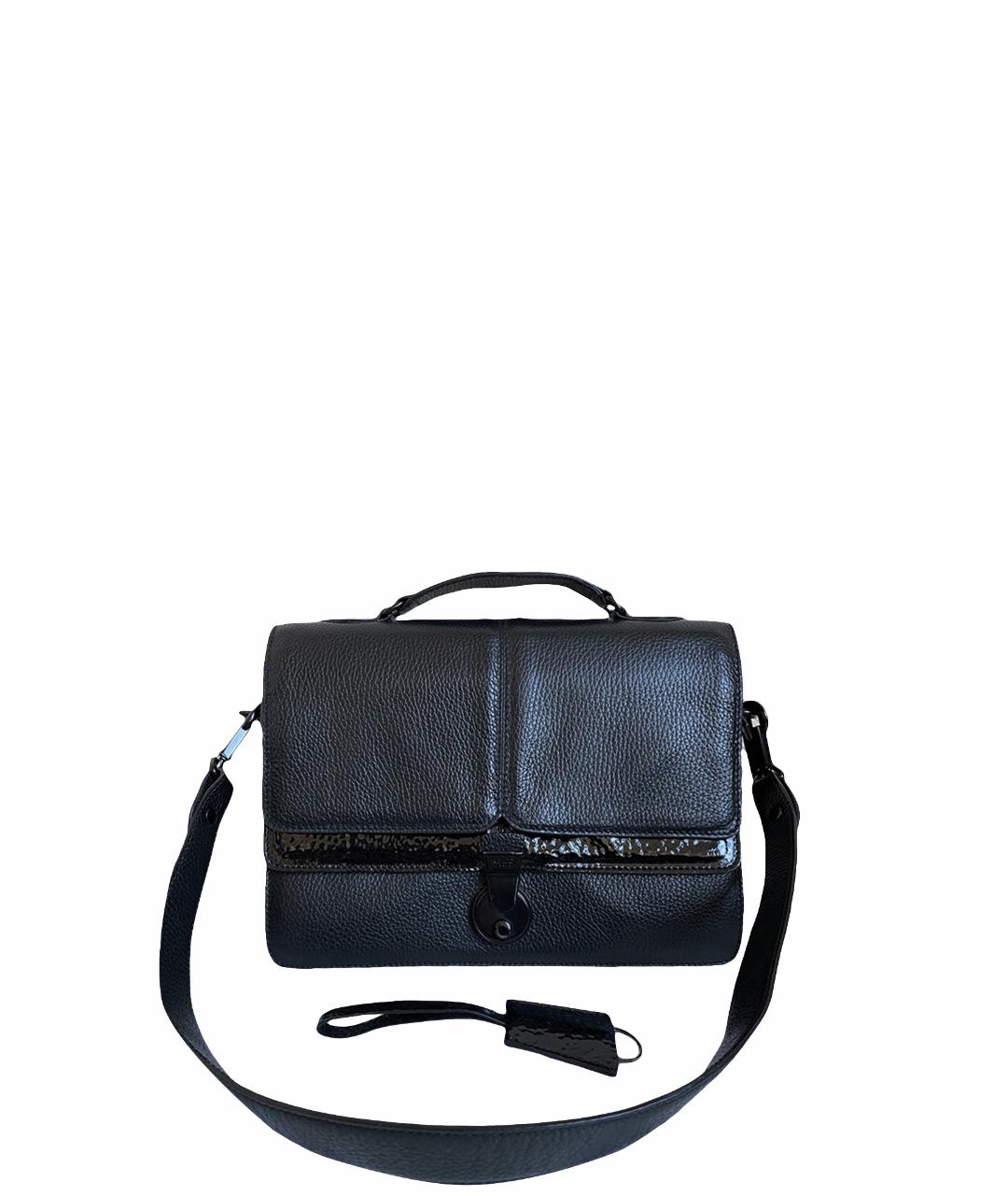 KENZO Черная кожаная сумка с короткими ручками, фото 1