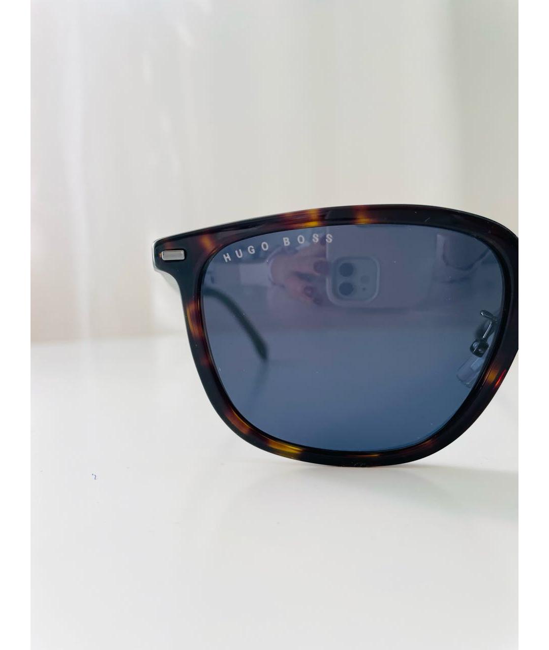 HUGO BOSS Коричневые пластиковые солнцезащитные очки, фото 3
