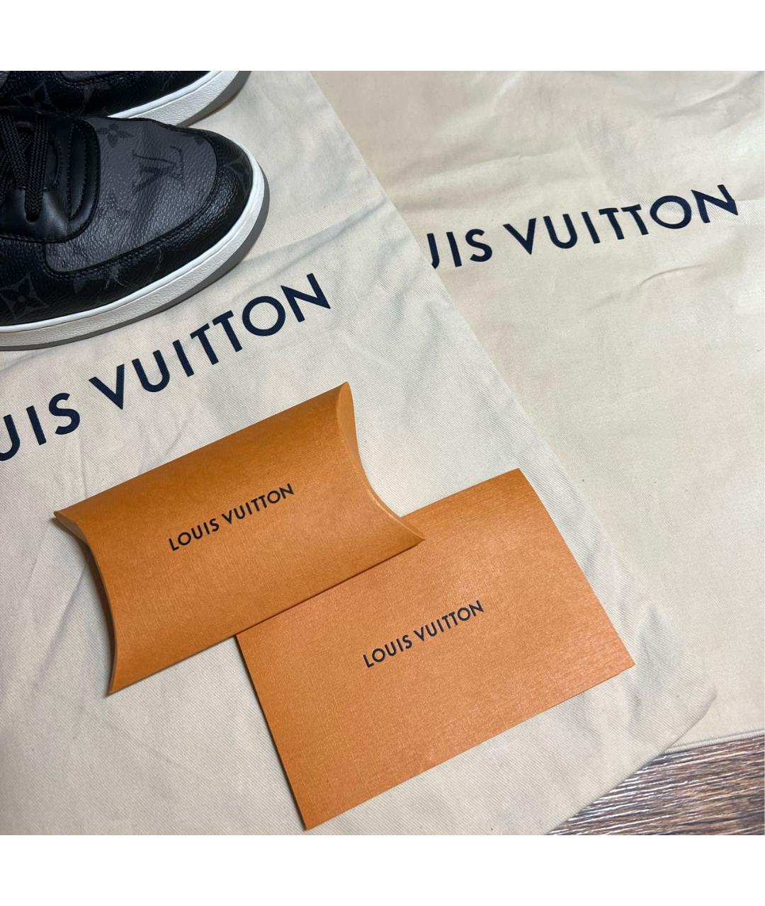 LOUIS VUITTON Серые кожаные низкие кроссовки / кеды, фото 8