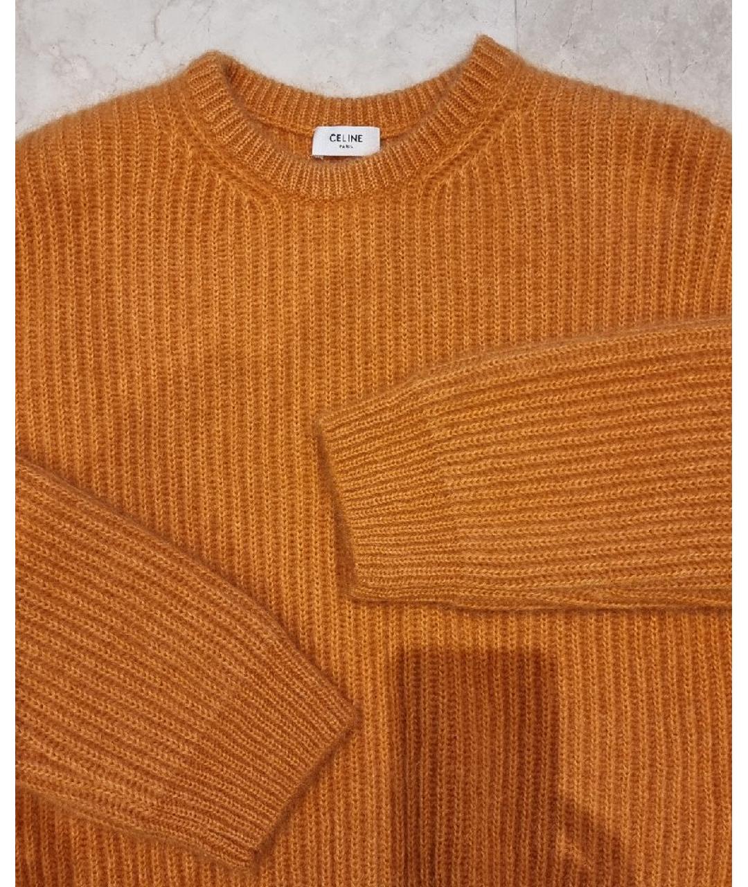 CELINE Оранжевый шерстяной джемпер / свитер, фото 2