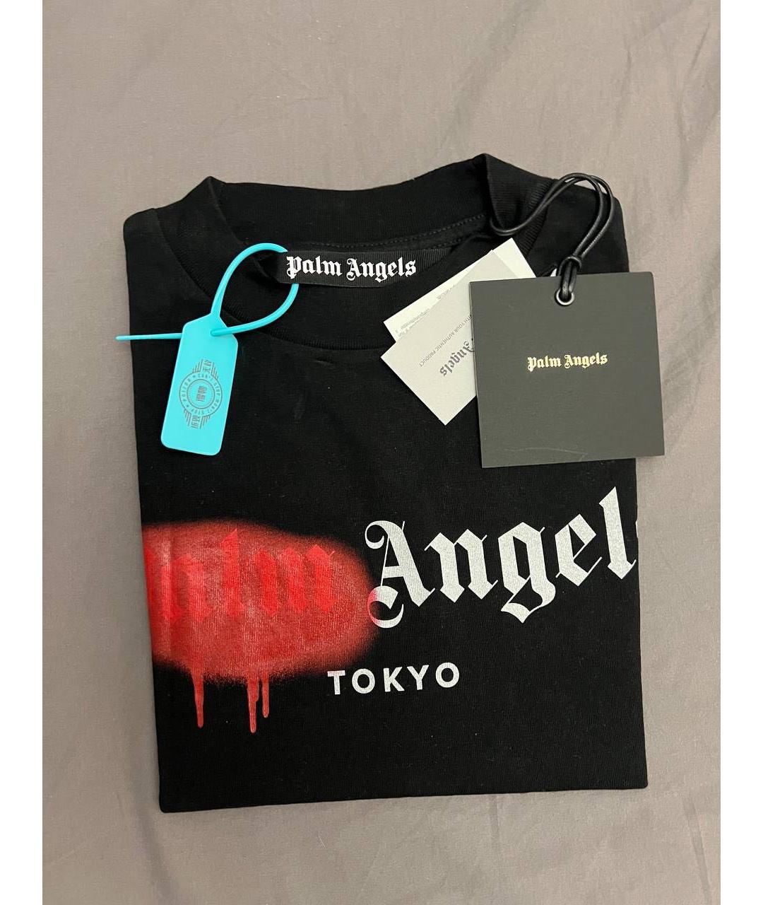 PALM ANGELS Черная хлопковая майка, фото 3