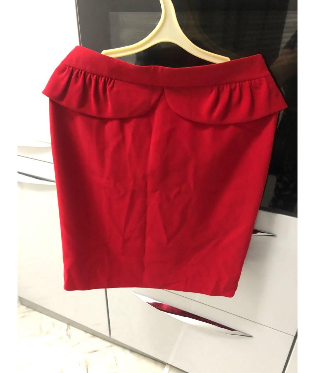 ARMANI COLLEZIONI Красная полиэстеровая юбка миди, фото 4