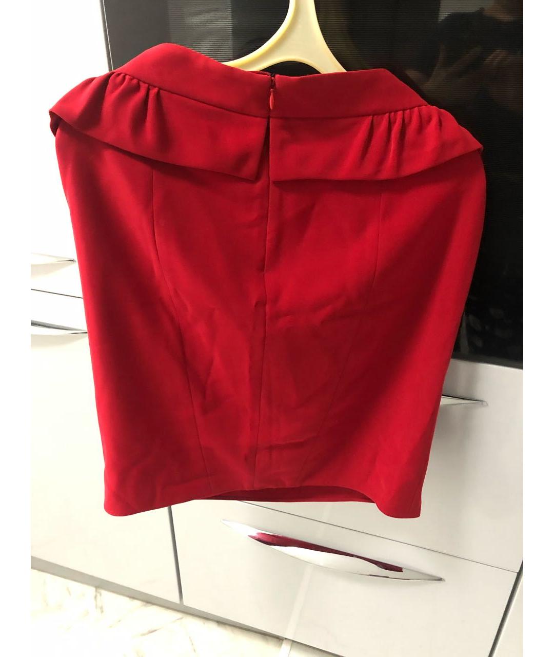 ARMANI COLLEZIONI Красная полиэстеровая юбка миди, фото 2