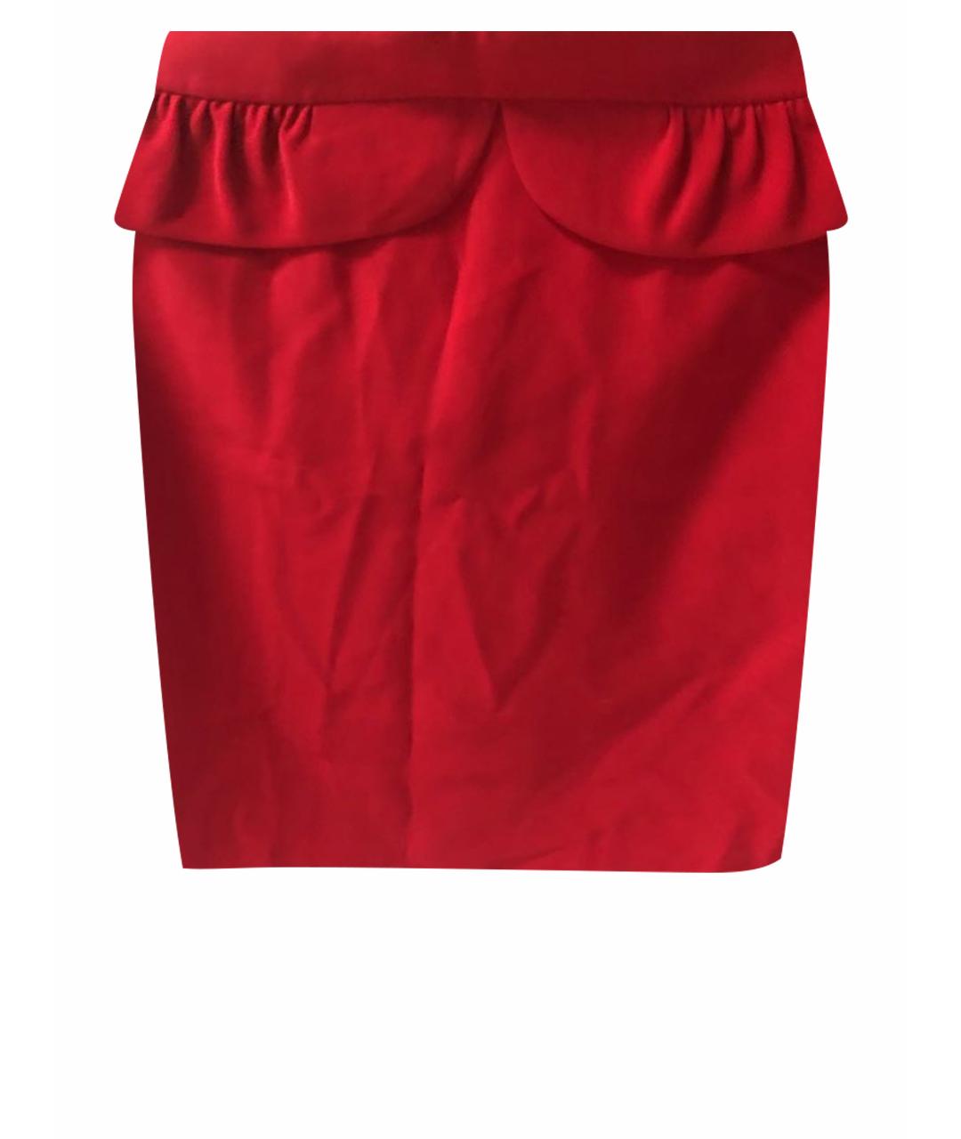 ARMANI COLLEZIONI Красная полиэстеровая юбка миди, фото 1