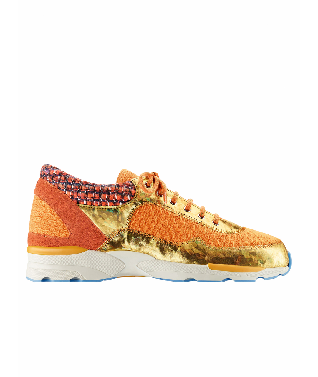 CHANEL PRE-OWNED Оранжевое текстильные кроссовки, фото 1