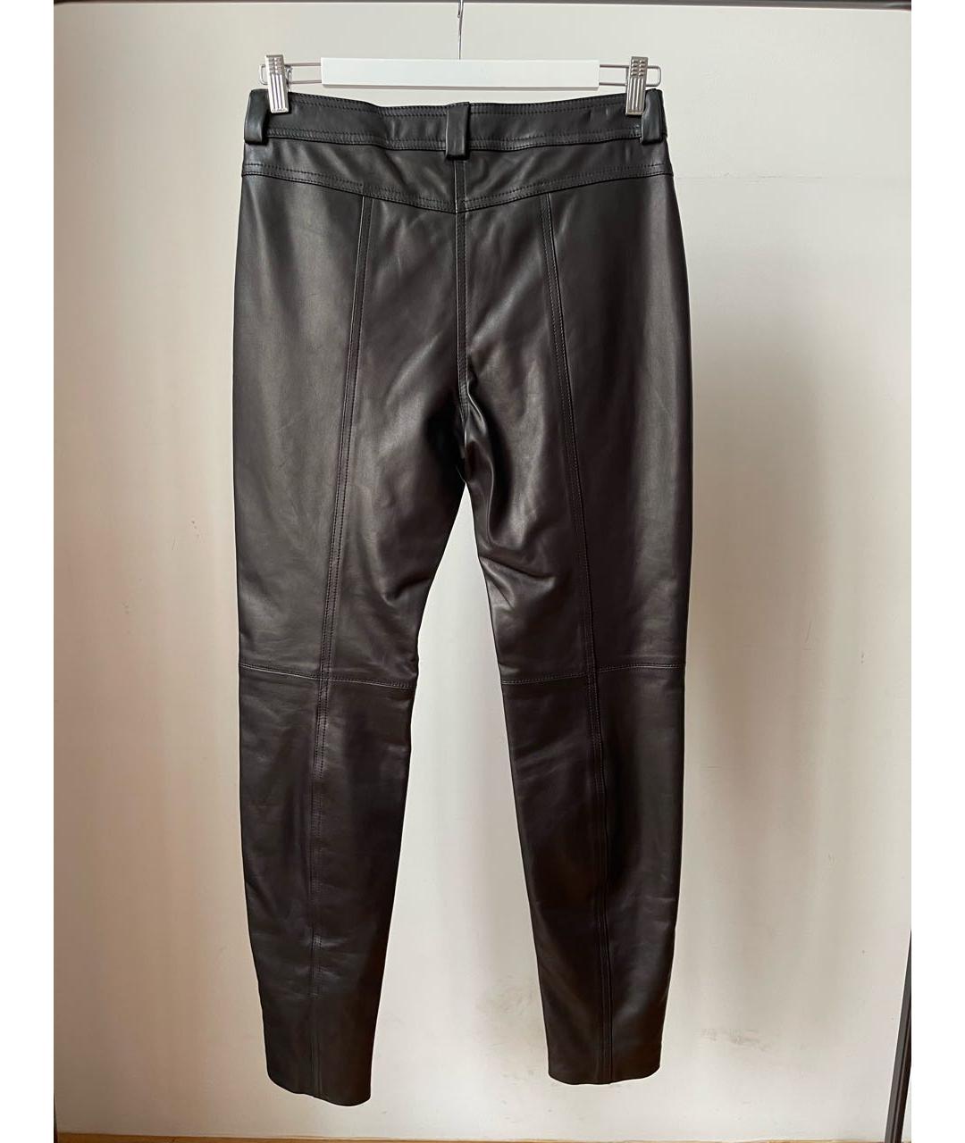 MUGLER Черные кожаные брюки узкие, фото 2