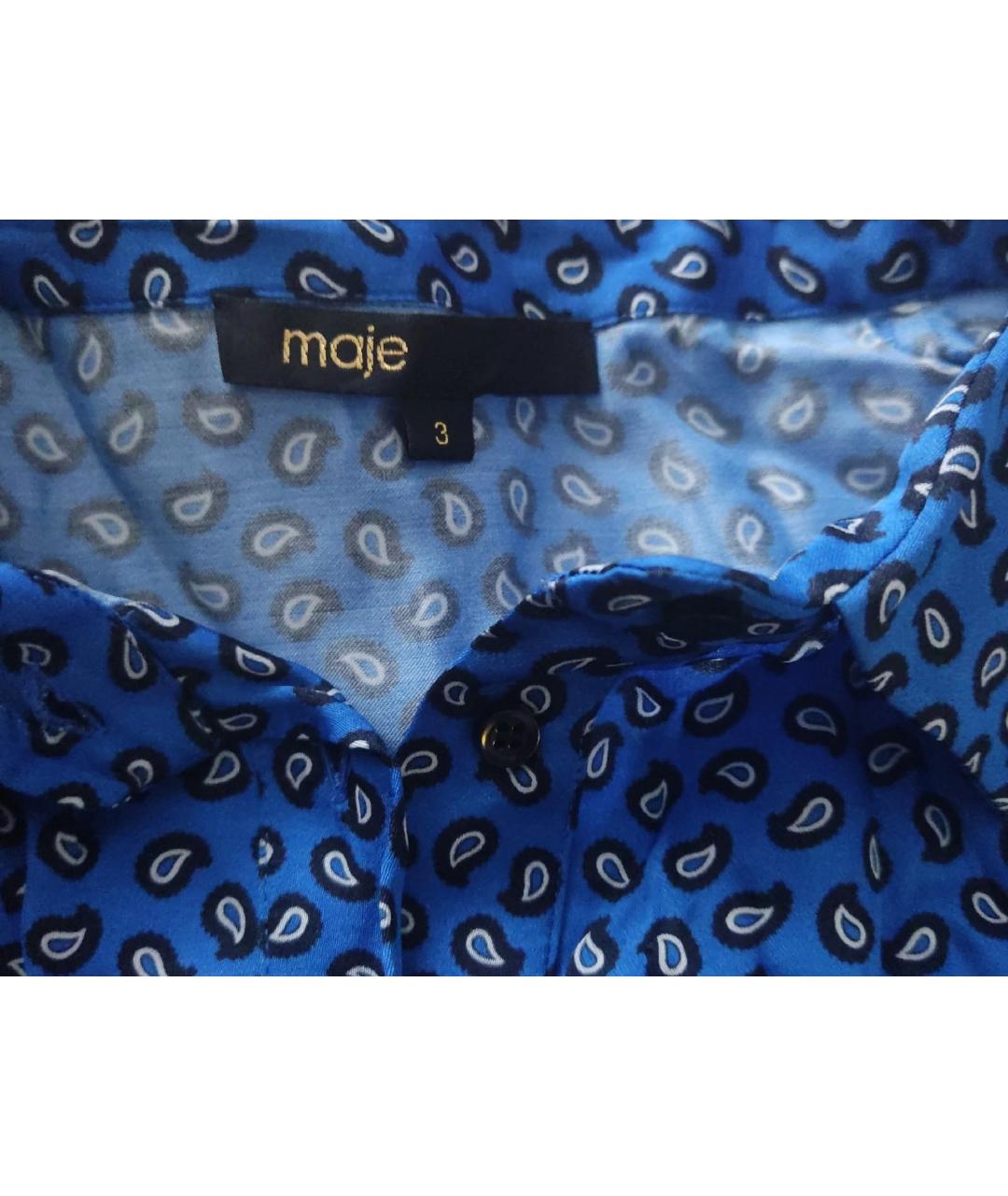 MAJE Синяя вискозная блузы, фото 6