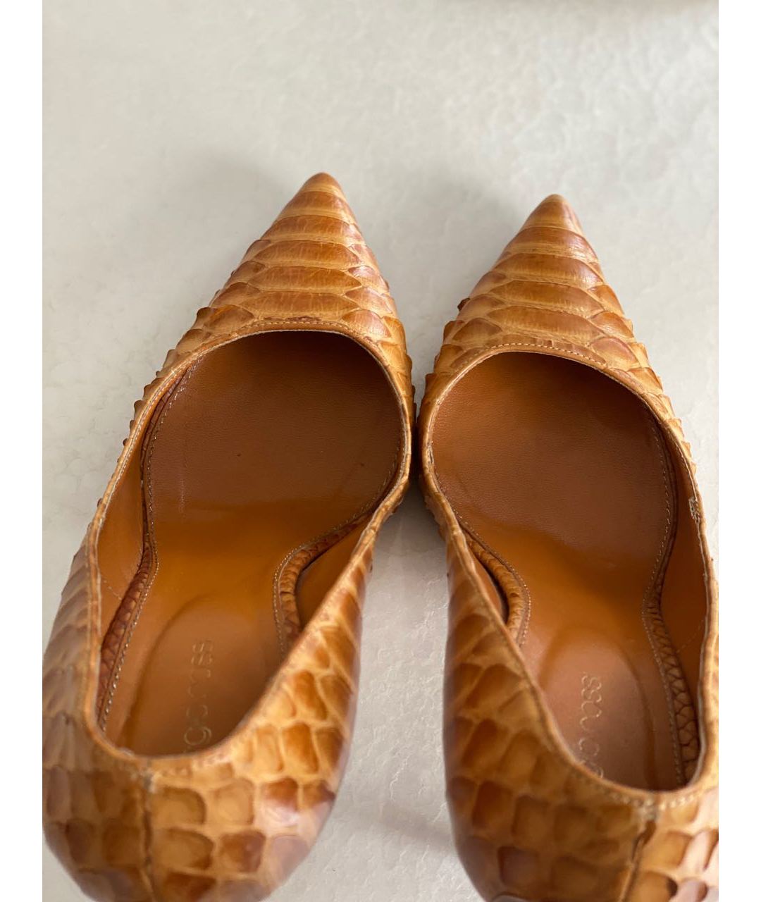 SERGIO ROSSI Оранжевое туфли из экзотической кожи, фото 3