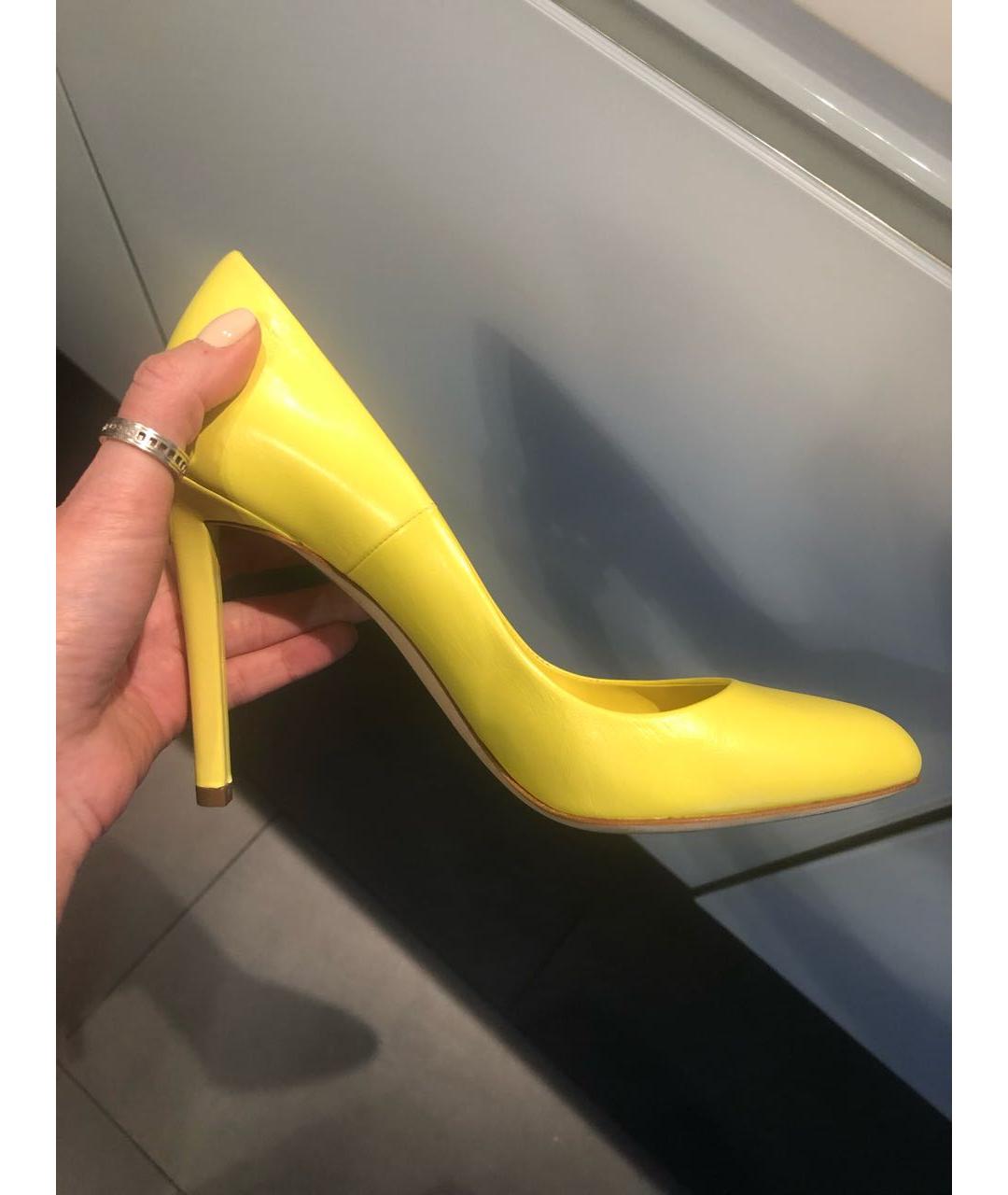 CHRISTIAN DIOR Желтые кожаные туфли, фото 5