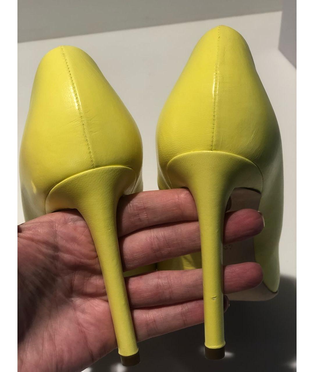 CHRISTIAN DIOR Желтые кожаные туфли, фото 6