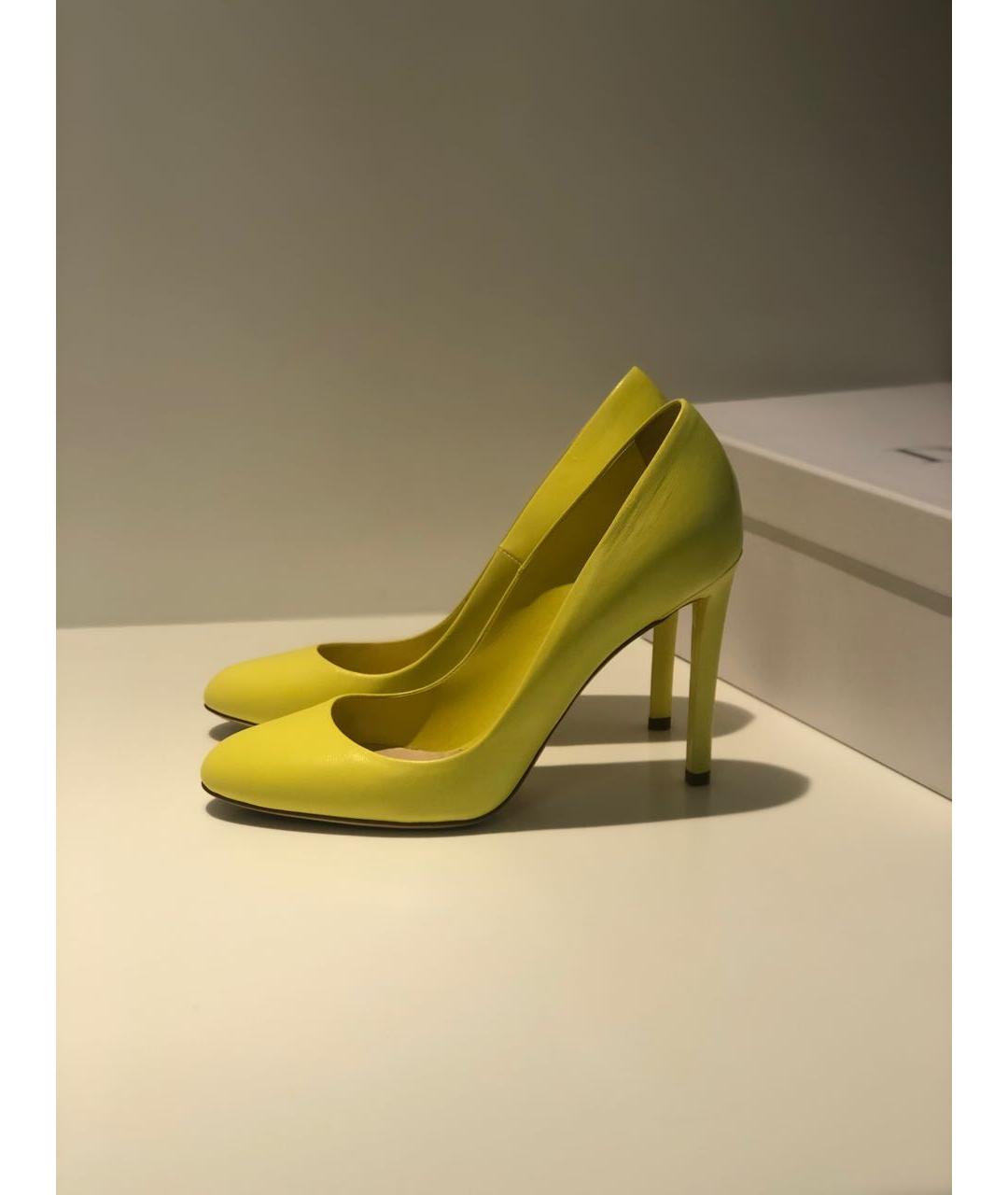 CHRISTIAN DIOR Желтые кожаные туфли, фото 8