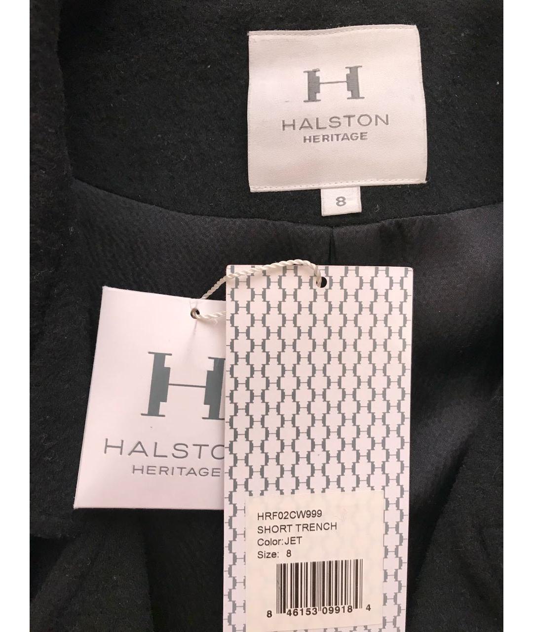 HALSTON HERITAGE Черное шерстяное пальто, фото 3