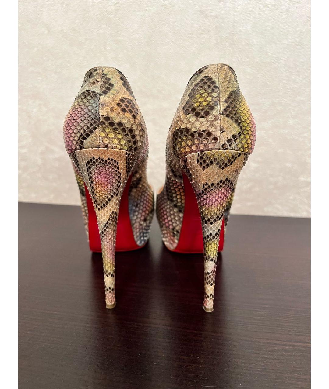 CHRISTIAN LOUBOUTIN Мульти босоножки из экзотической кожи, фото 4