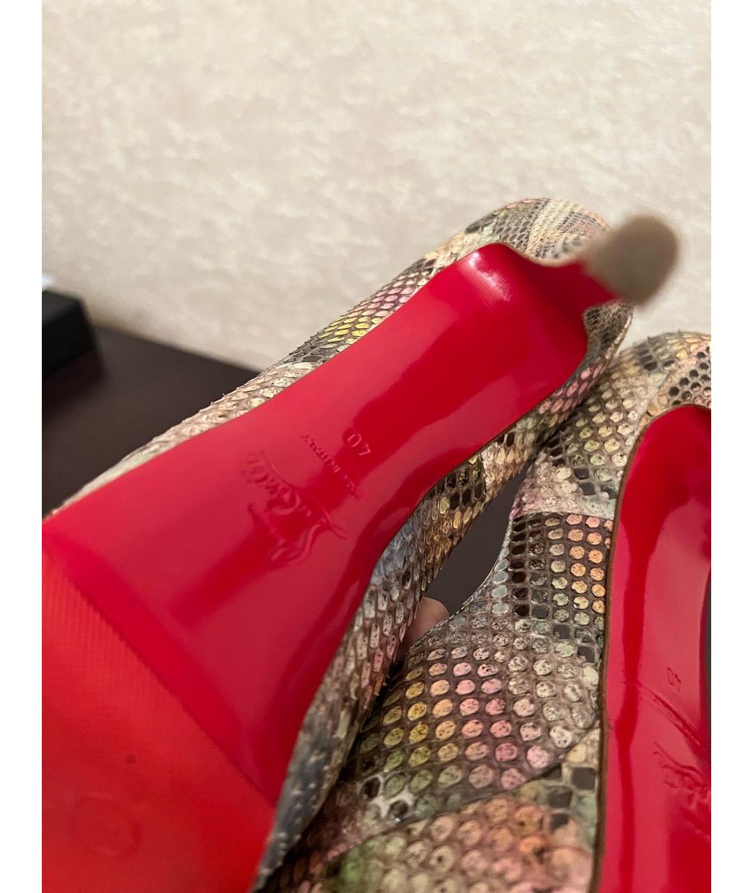 CHRISTIAN LOUBOUTIN Мульти босоножки из экзотической кожи, фото 6