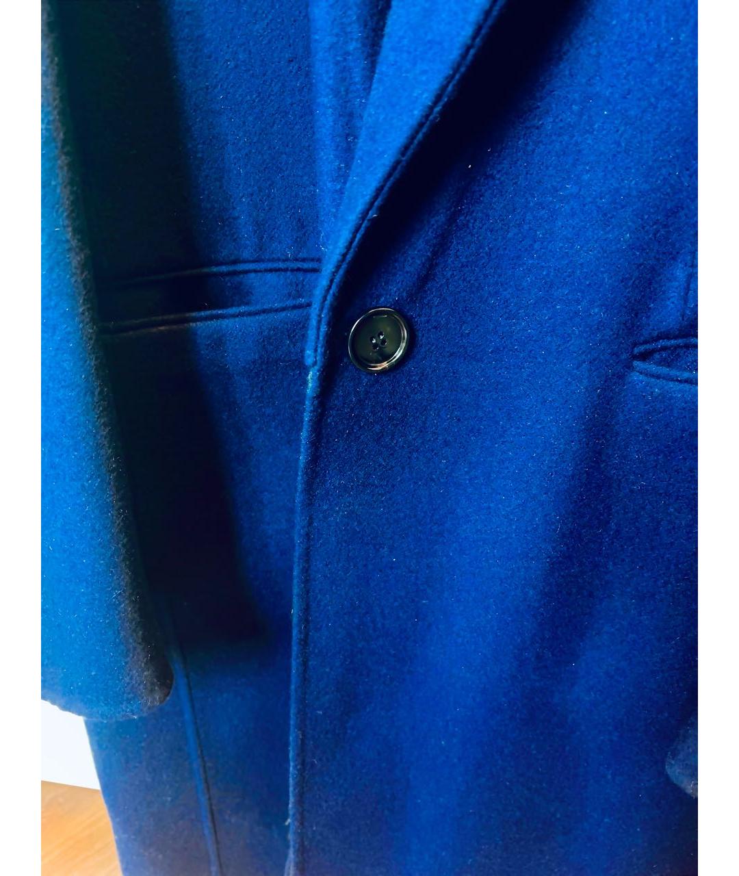 ALEXANDER MCQUEEN Синее кашемировое пальто, фото 4