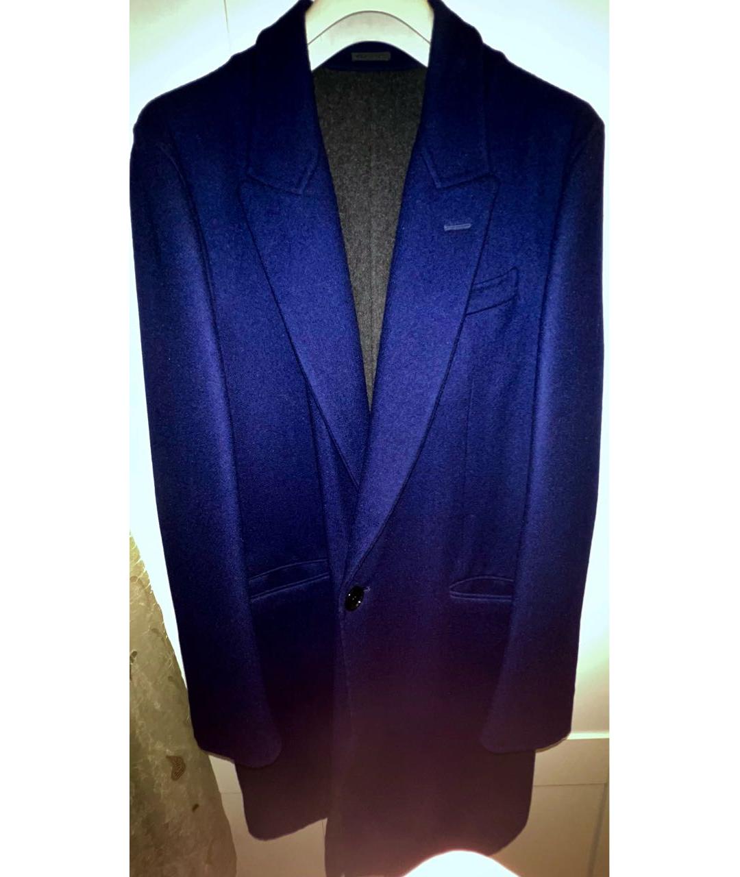 ALEXANDER MCQUEEN Синее кашемировое пальто, фото 8