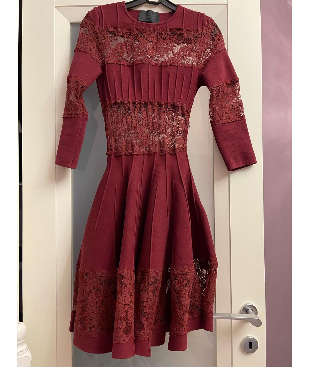 PHILIPP PLEIN Бордовое вискозное вечернее платье, фото 4