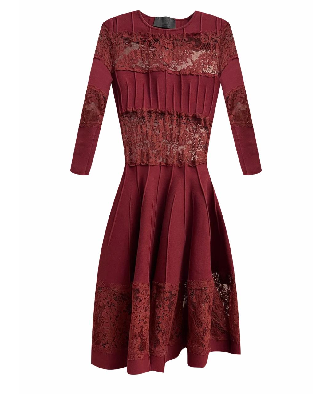PHILIPP PLEIN Бордовое вискозное вечернее платье, фото 1