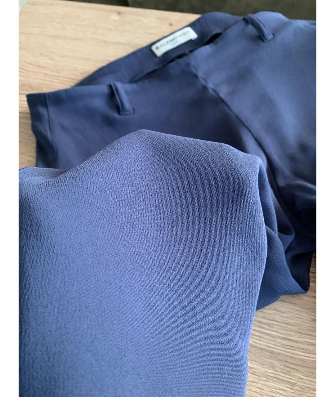 BALENCIAGA Синие полиэстеровые брюки узкие, фото 7