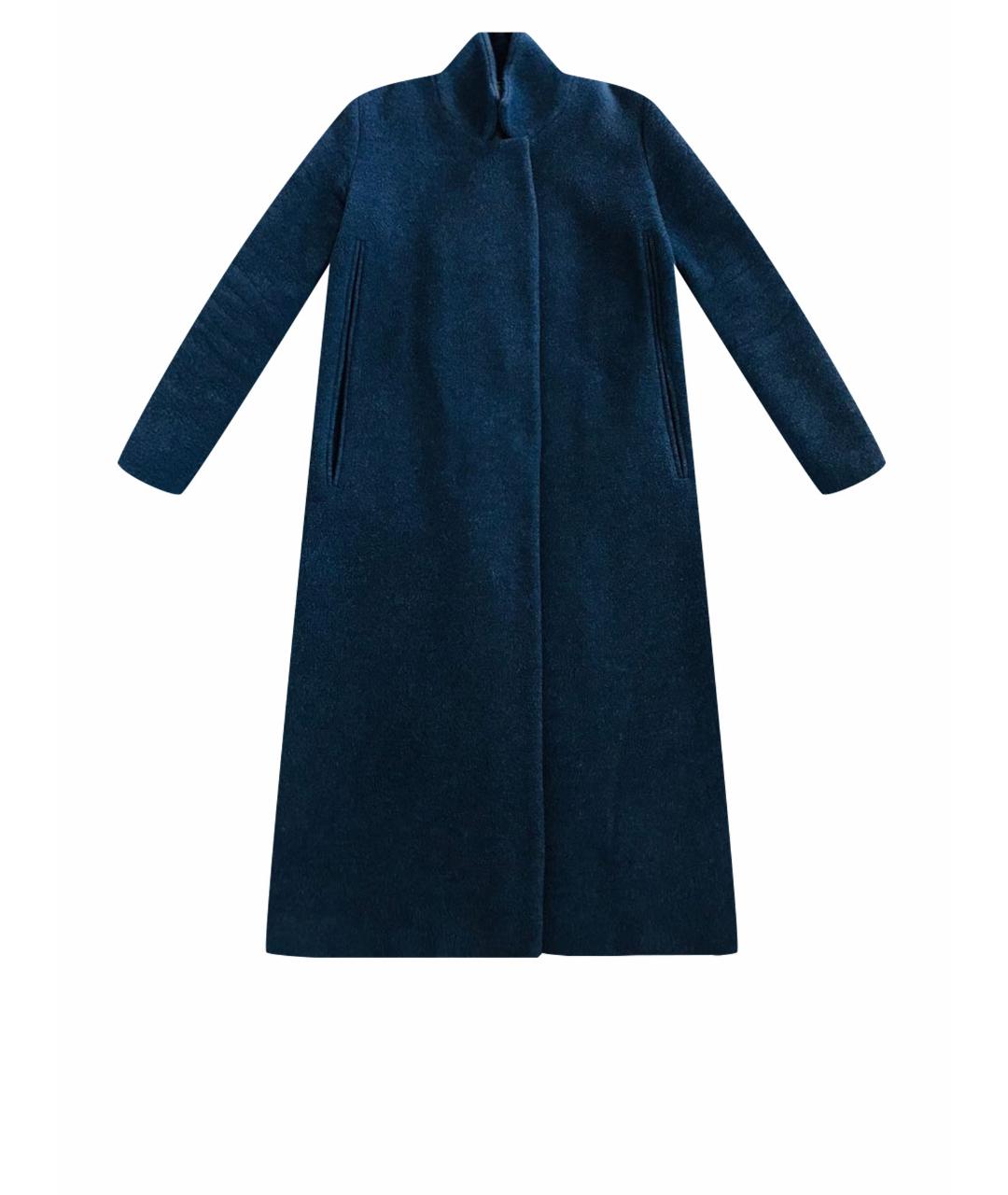 MATÉRIEL Синее шерстяное пальто, фото 1