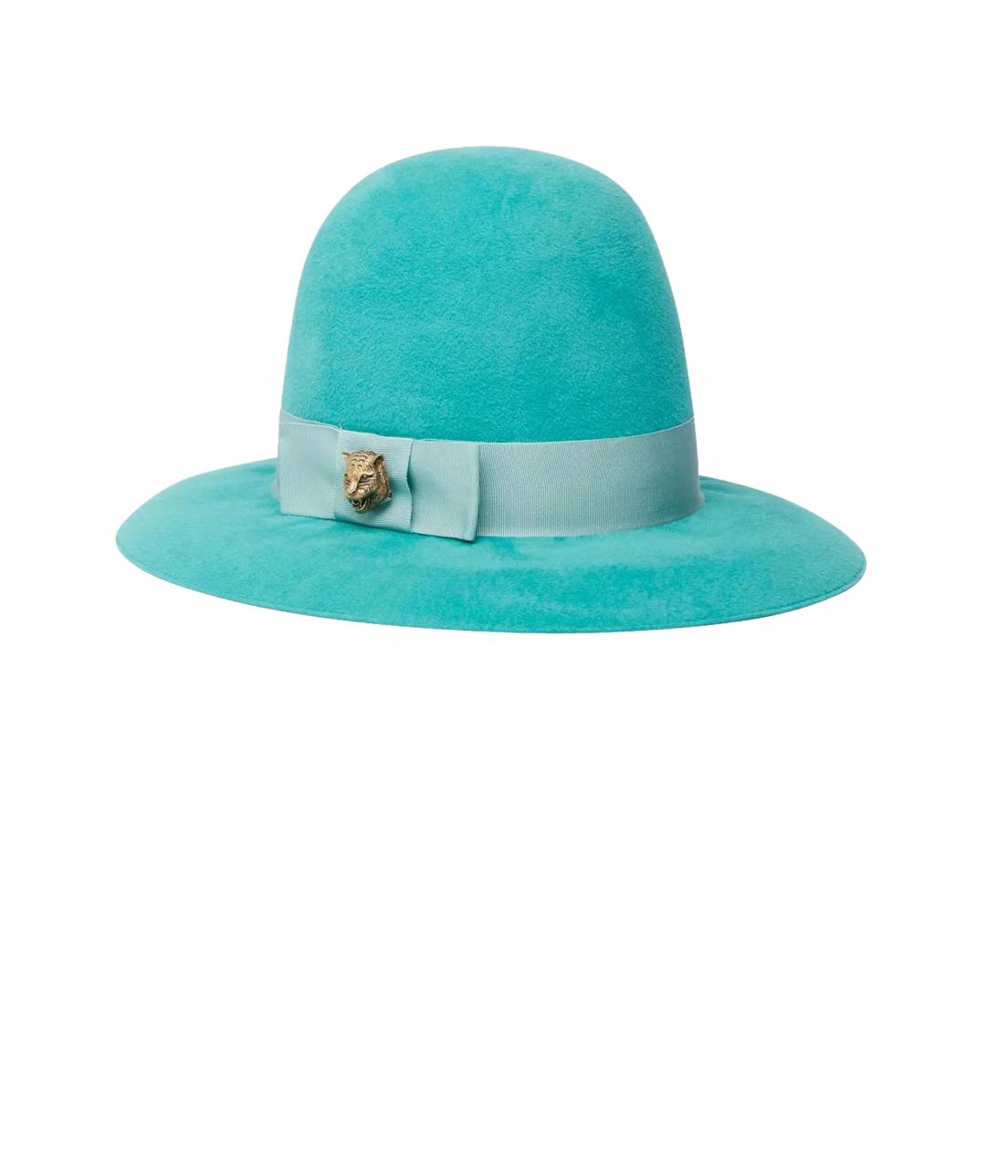 GUCCI Голубая шерстяная шляпа, фото 1