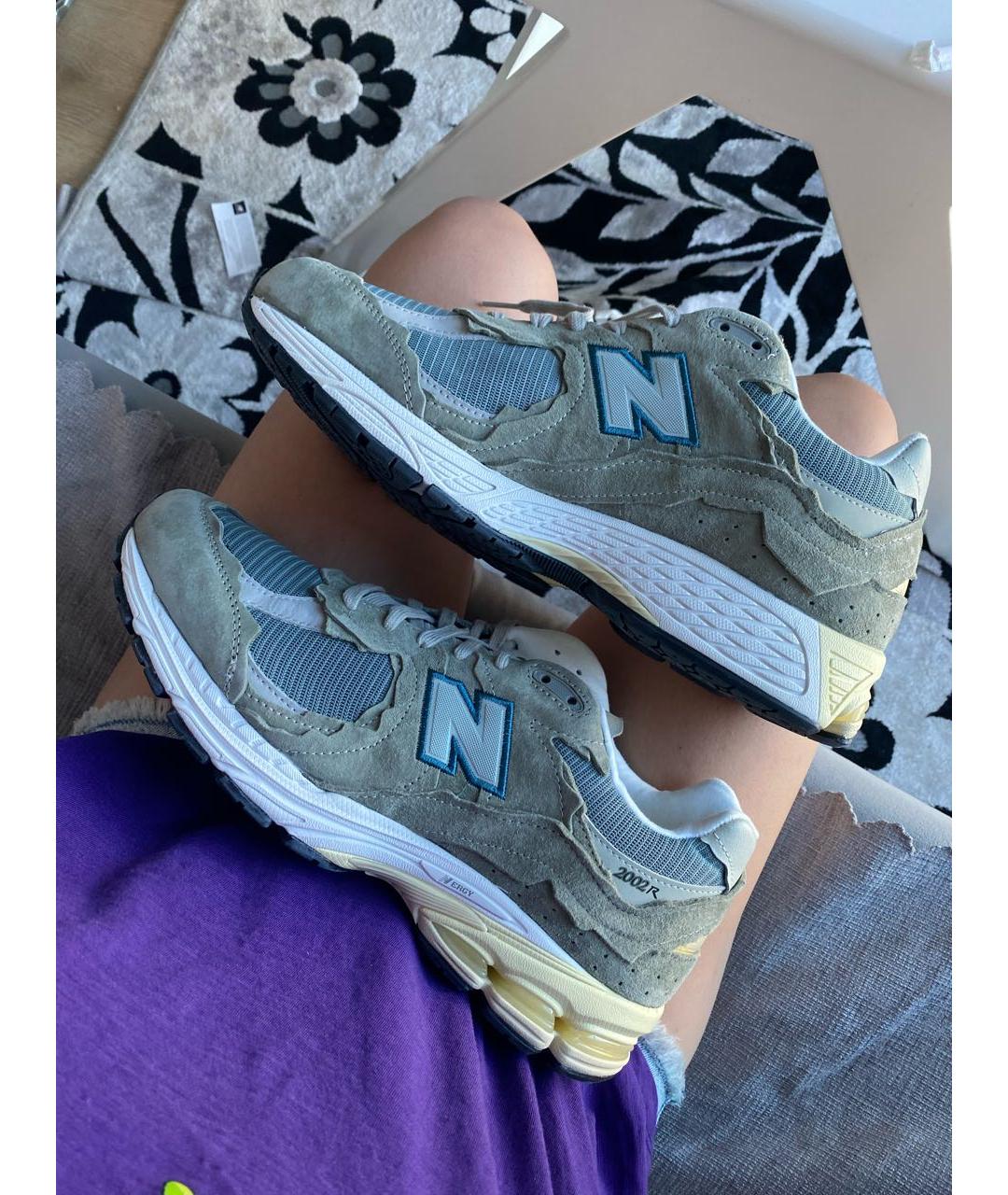 NEW BALANCE Серые замшевые низкие кроссовки / кеды, фото 5