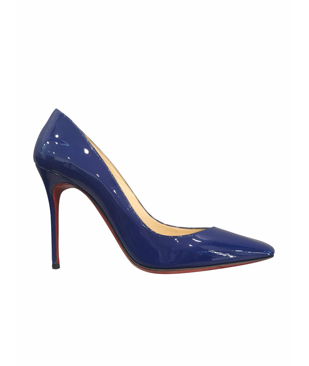 CHRISTIAN LOUBOUTIN Синие туфли из лакированной кожи, фото 1