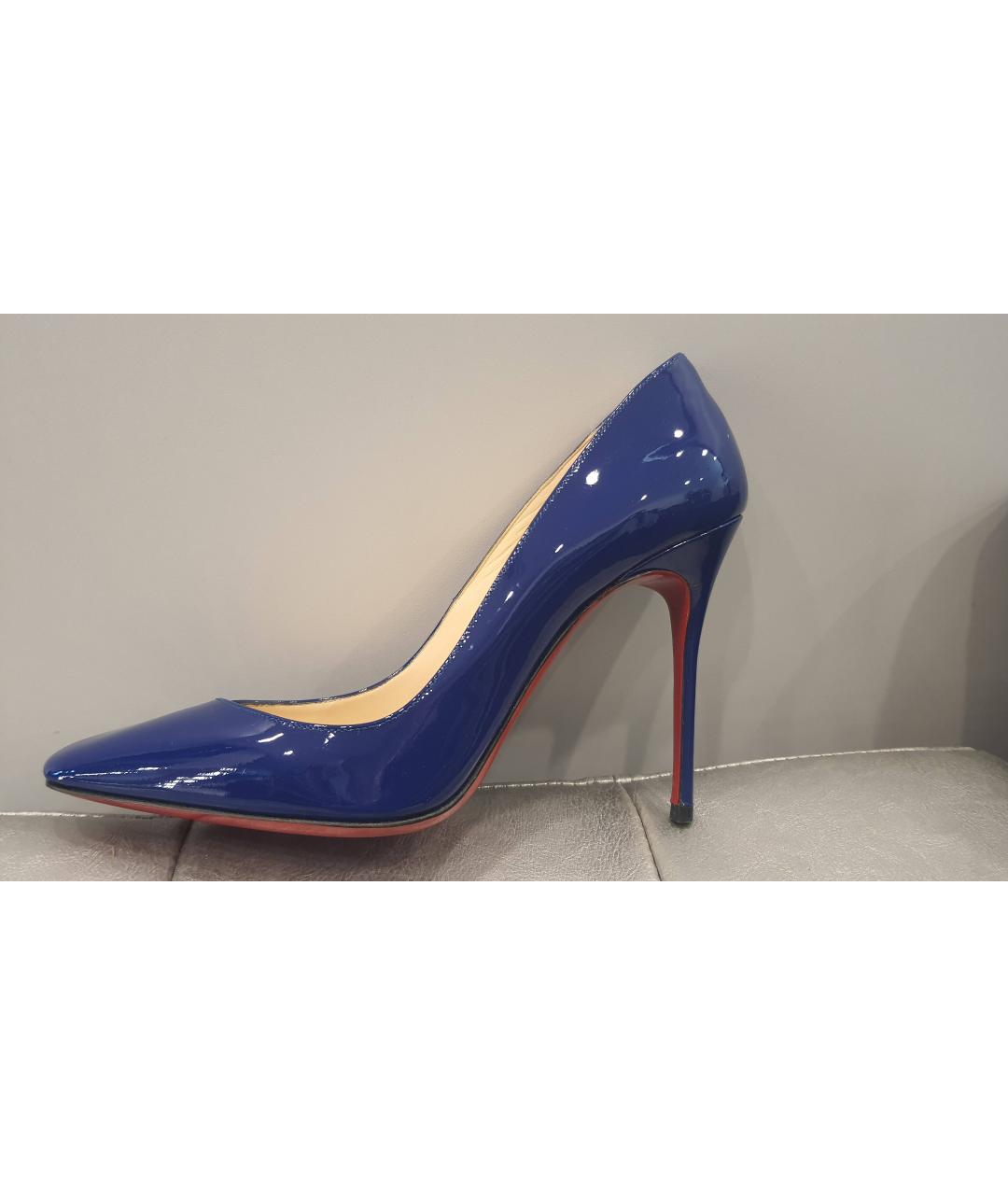 CHRISTIAN LOUBOUTIN Синие туфли из лакированной кожи, фото 9