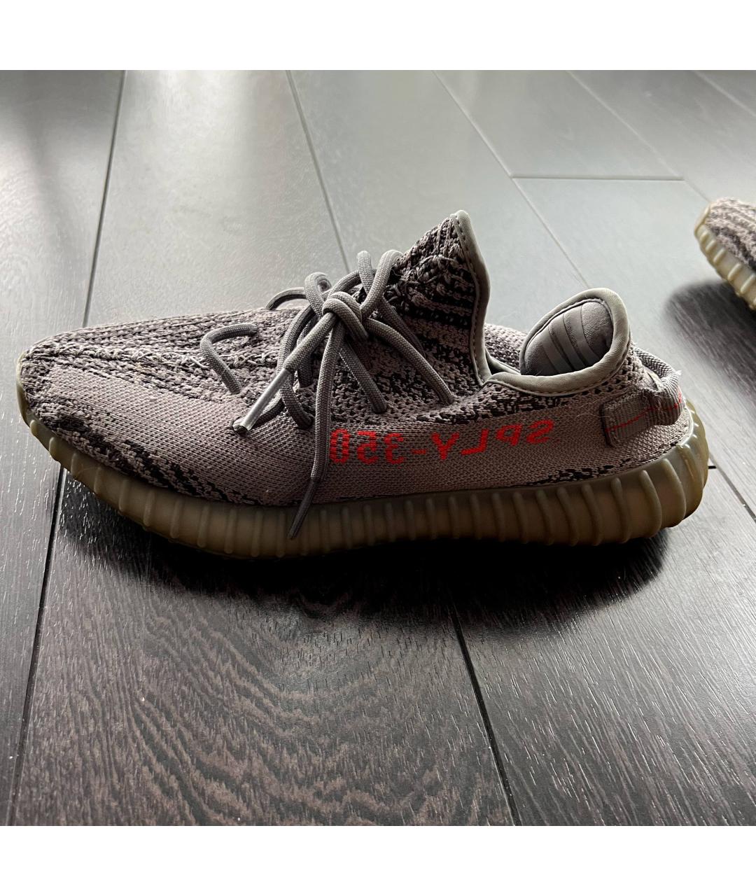 ADIDAS YEEZY Серые текстильные низкие кроссовки / кеды, фото 3