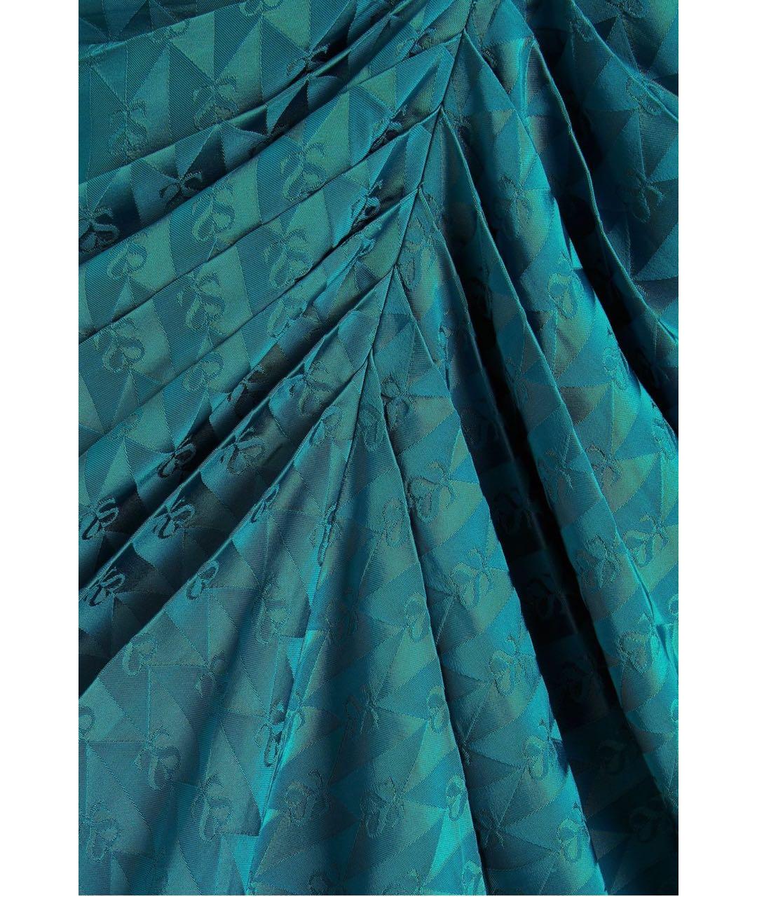SANDRO Бирюзовое вискозное коктейльное платье, фото 4