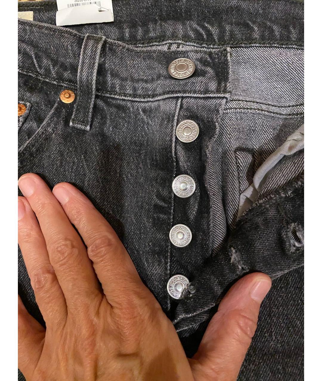 LEVI'S Серые хлопковые прямые джинсы, фото 4