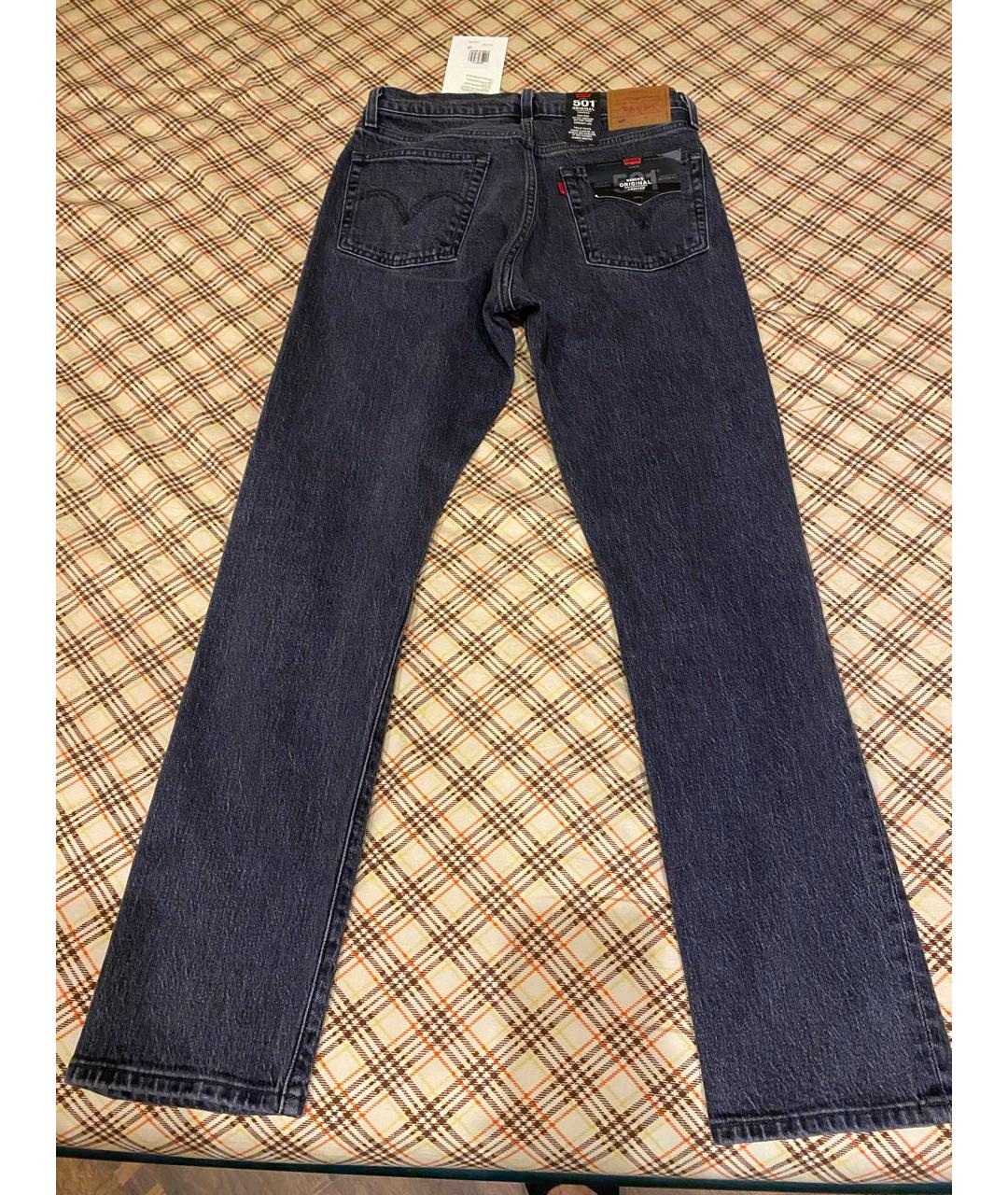 LEVI'S Серые хлопковые прямые джинсы, фото 2