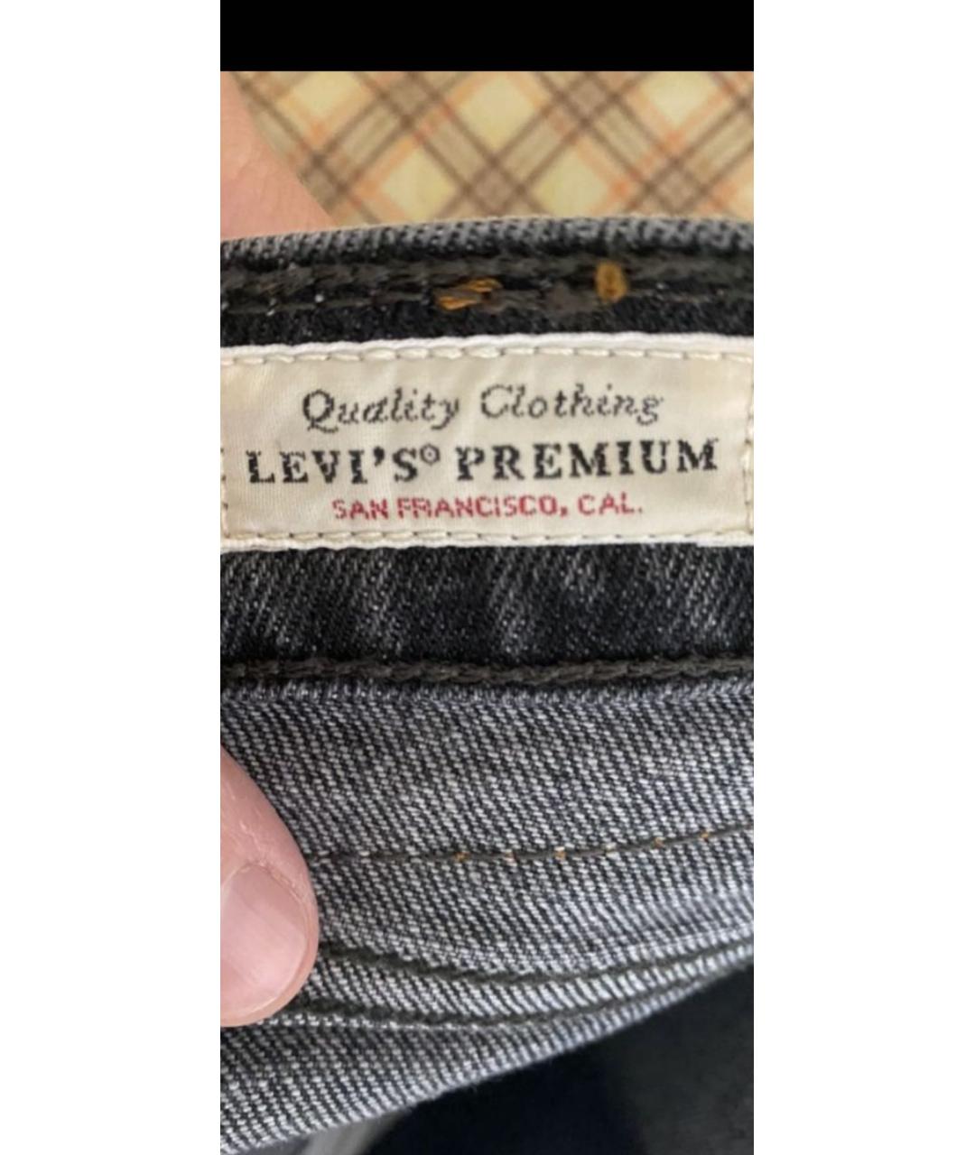 LEVI'S Серые хлопковые прямые джинсы, фото 3