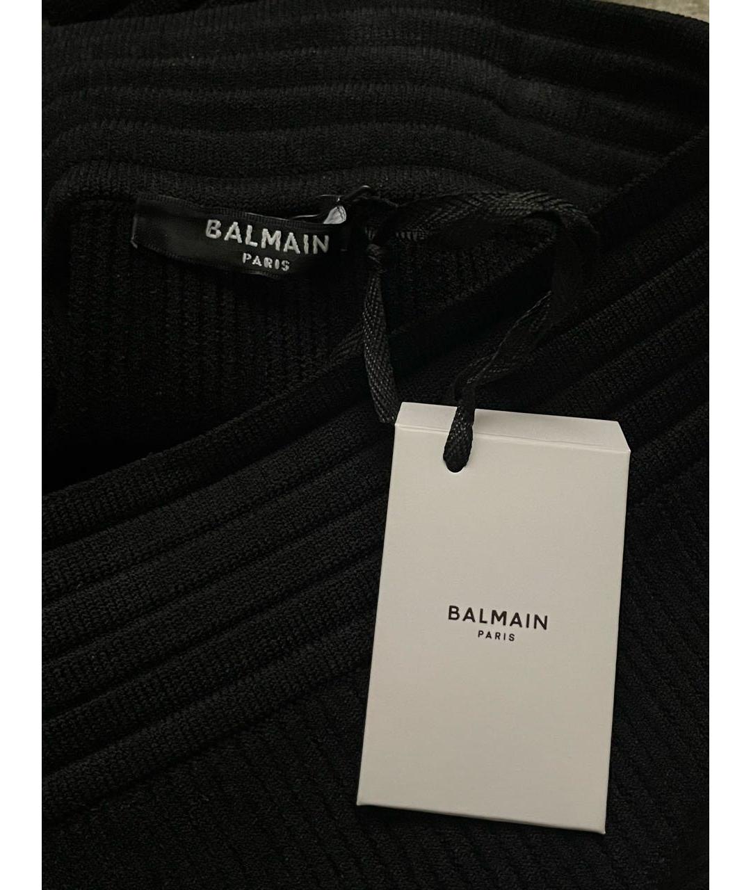 BALMAIN Черная вискозная юбка миди, фото 3