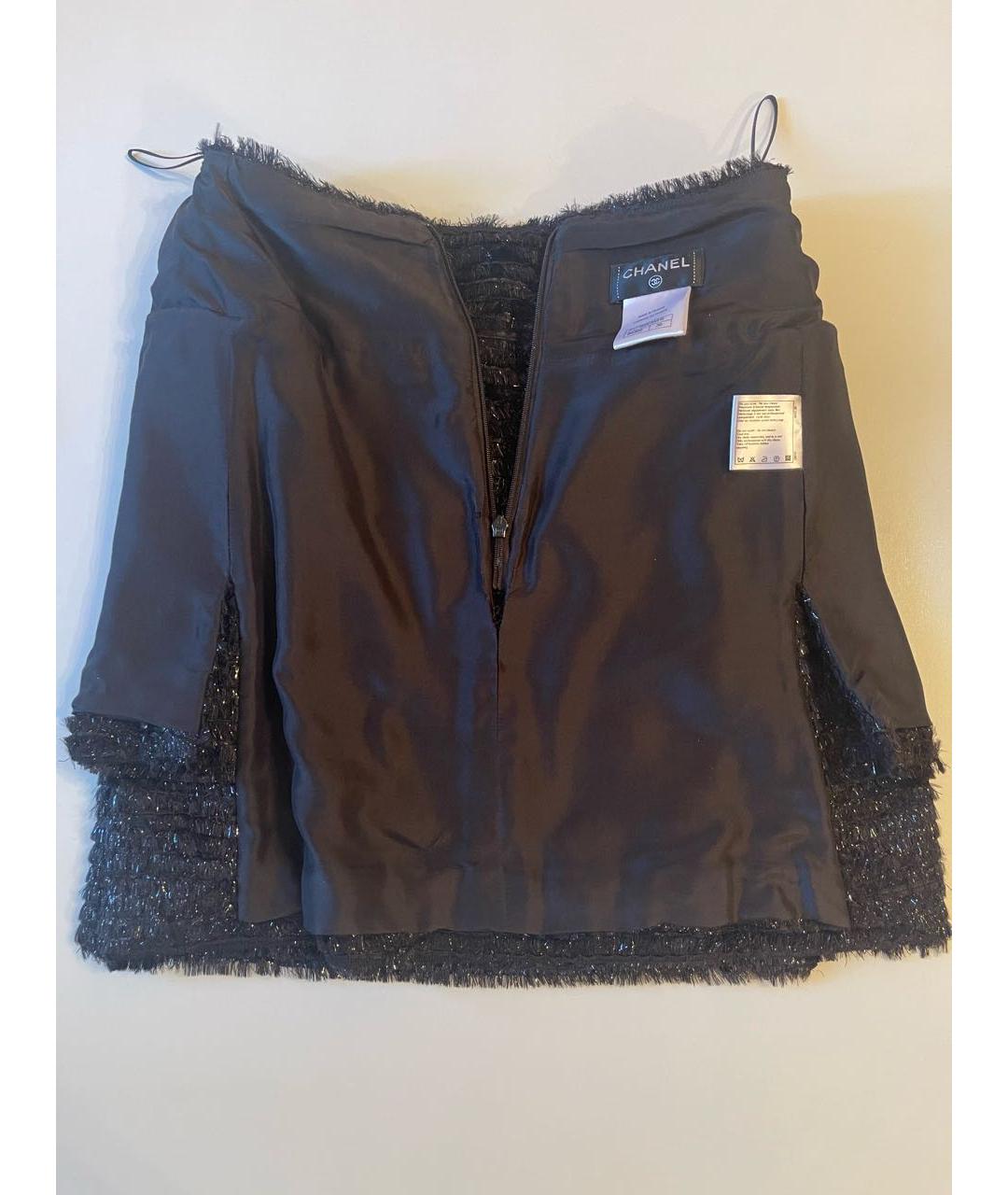 CHANEL PRE-OWNED Черная полиамидовая юбка мини, фото 3