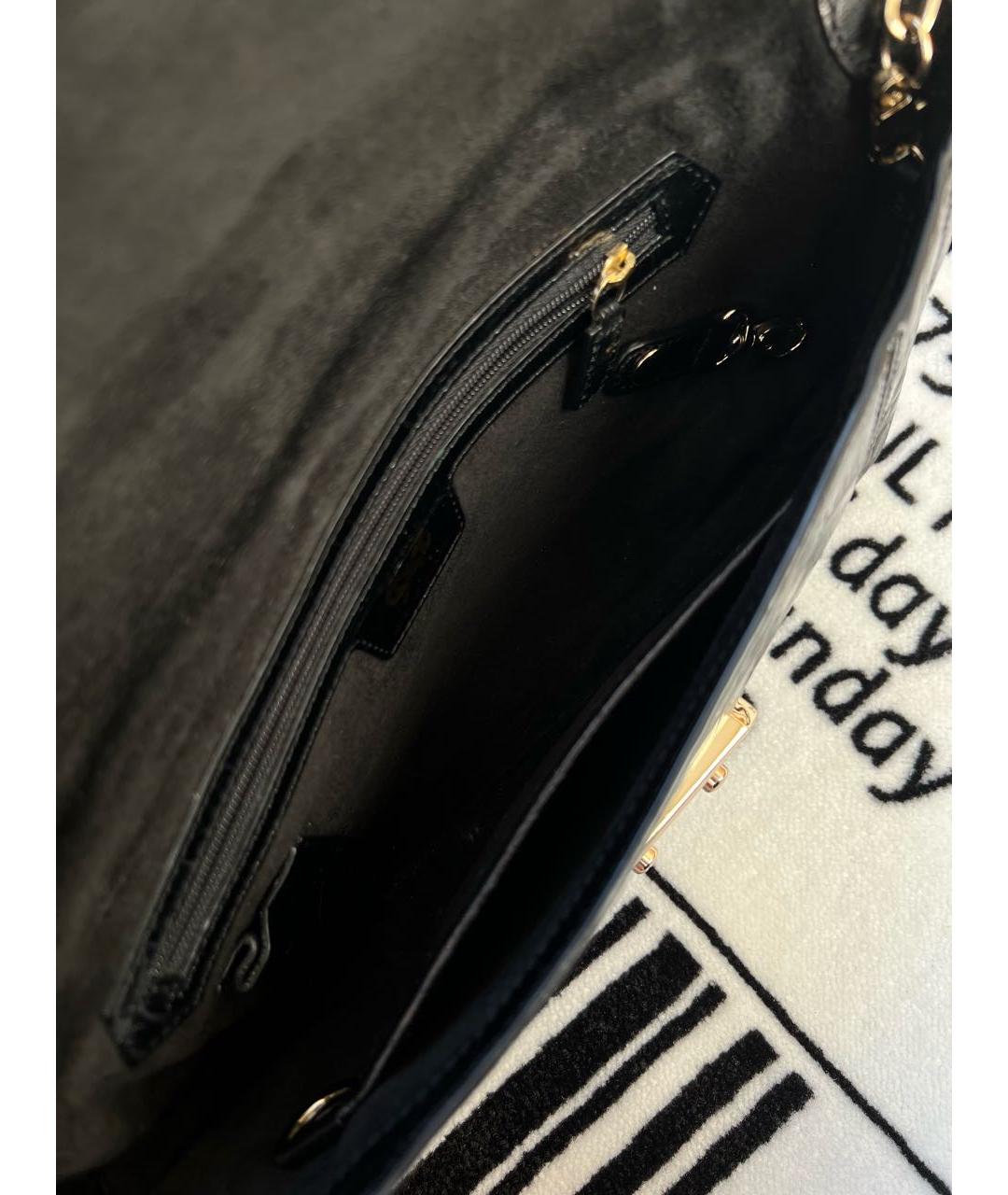 ANYA HINDMARCH Черная кожаная сумка с короткими ручками, фото 6
