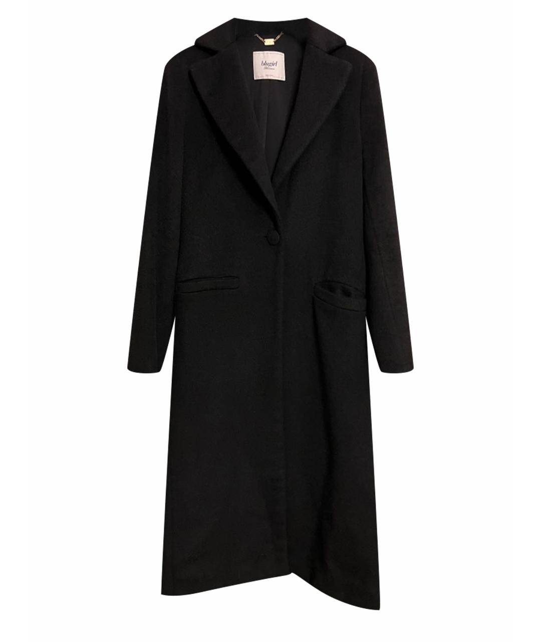 BLUGIRL Черное шерстяное пальто, фото 1