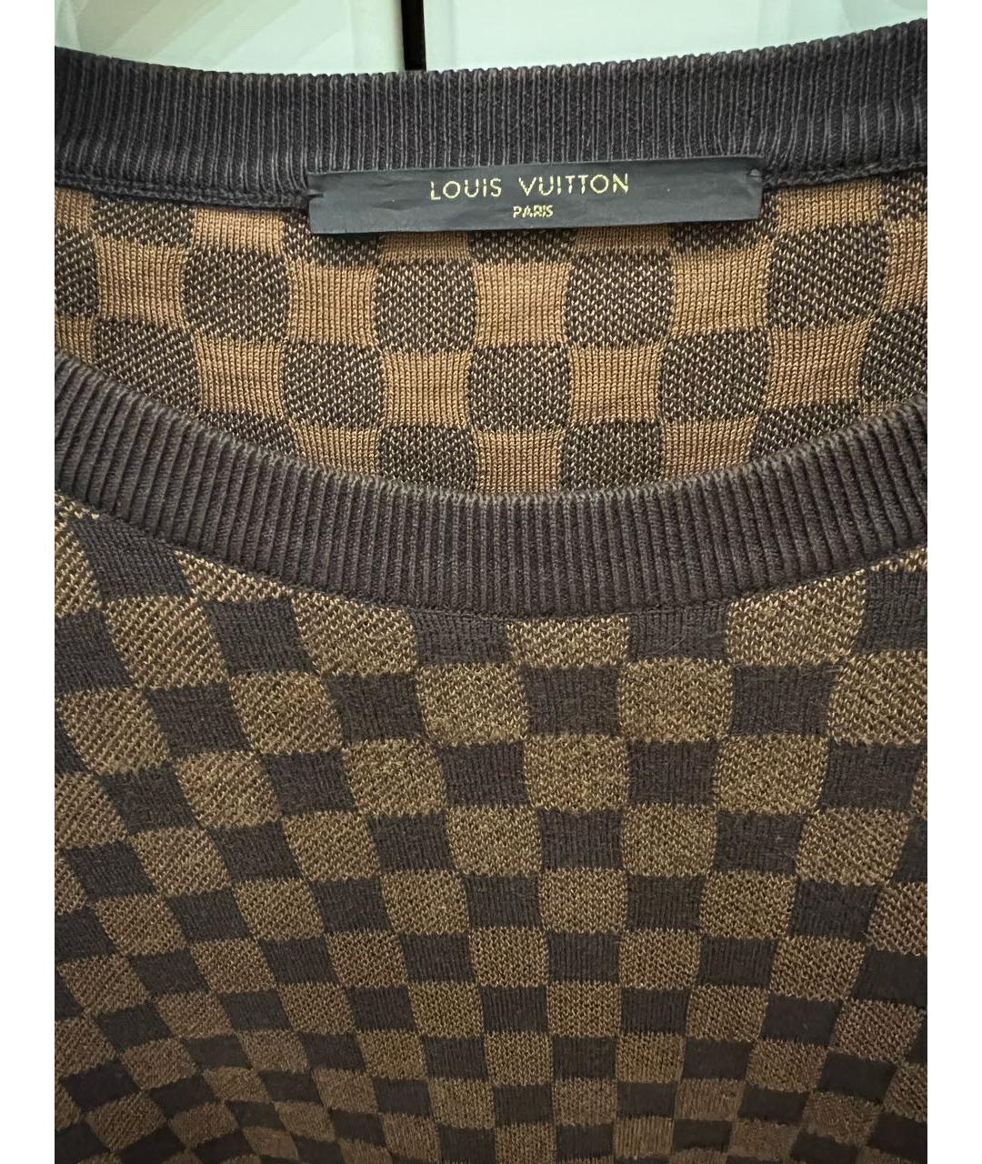 LOUIS VUITTON PRE-OWNED Коричневый хлопковый джемпер / свитер, фото 3