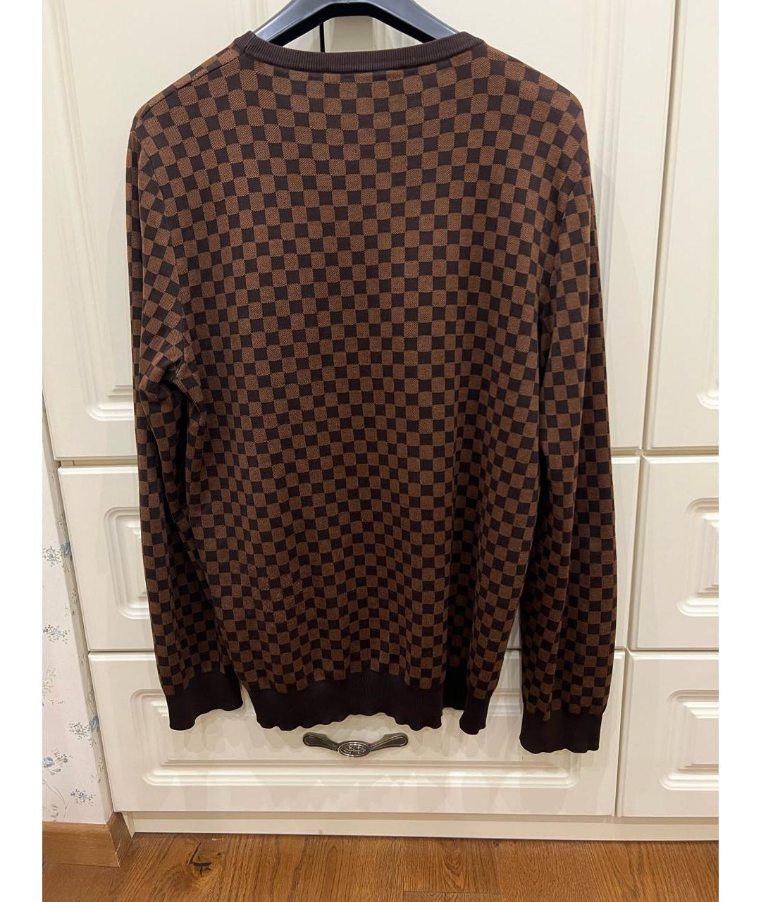 LOUIS VUITTON PRE-OWNED Коричневый хлопковый джемпер / свитер, фото 2