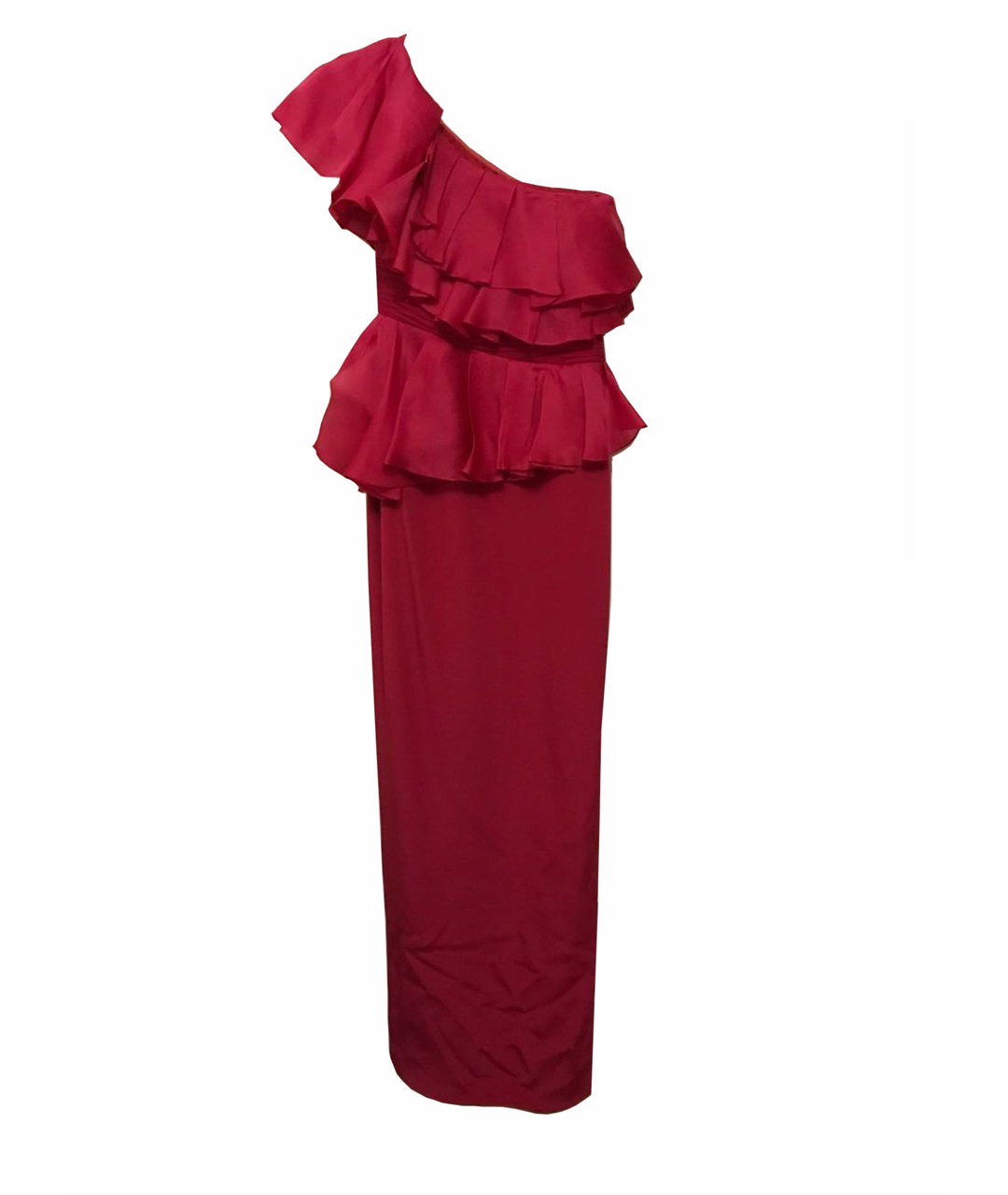 MARCHESA Красное шелковое вечернее платье, фото 1