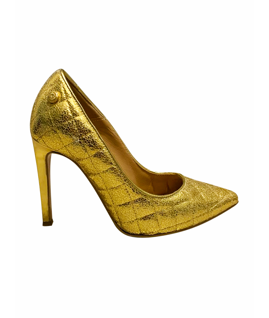LOVE MOSCHINO Золотые туфли из искусственной кожи, фото 1