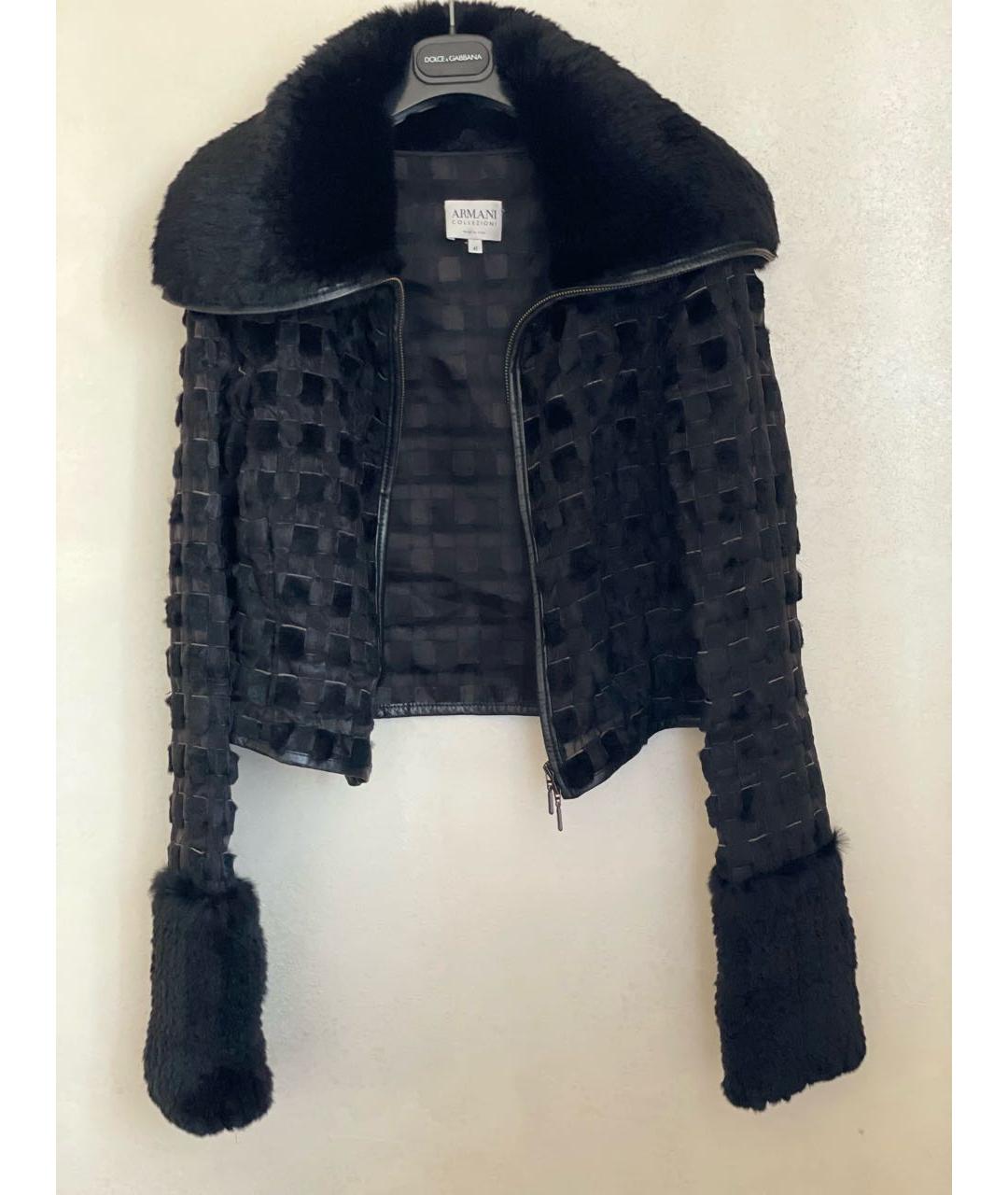 ARMANI COLLEZIONI Черная меховая куртка, фото 9