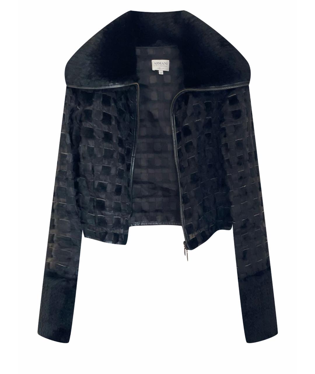 ARMANI COLLEZIONI Черная меховая куртка, фото 1