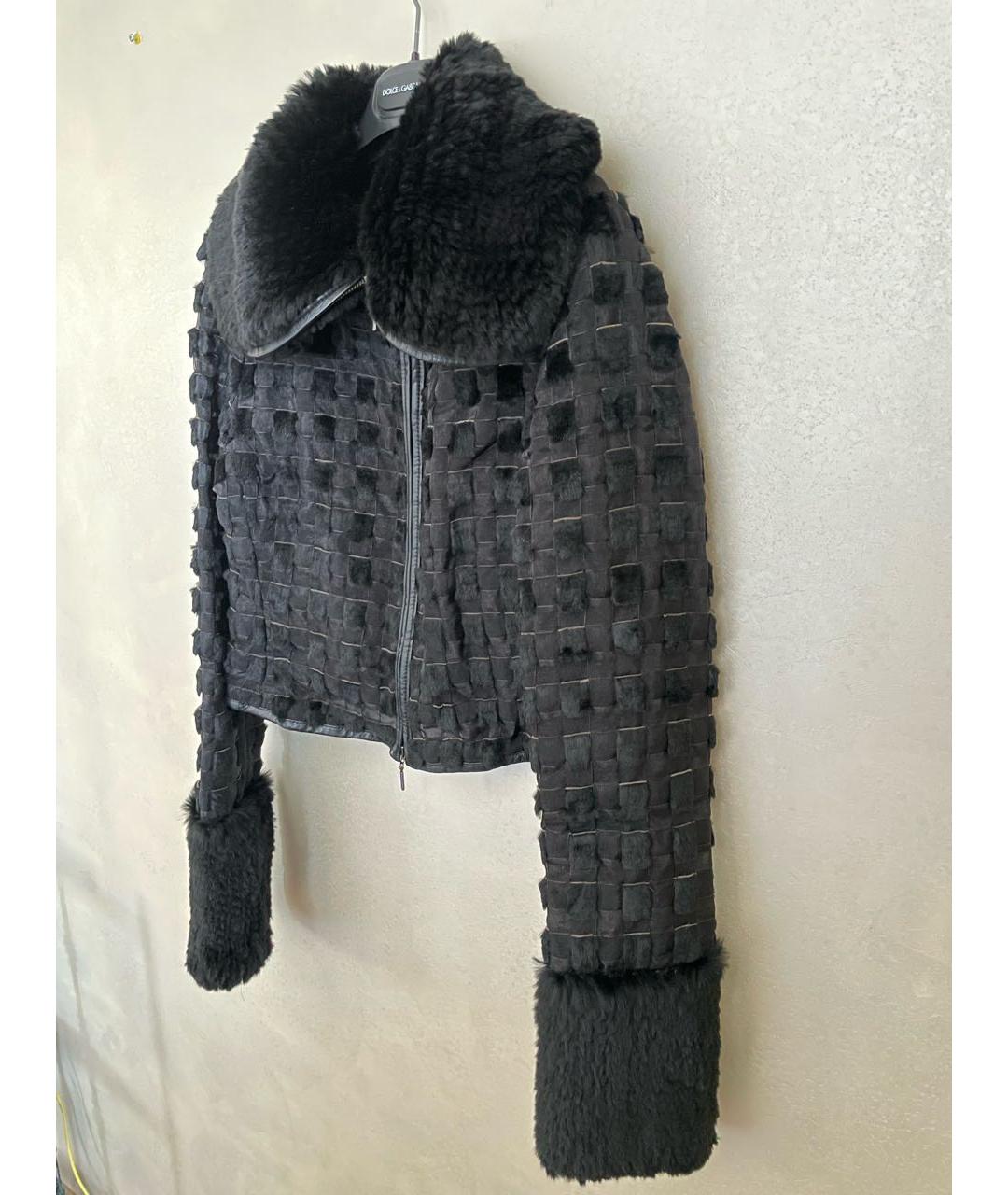 ARMANI COLLEZIONI Черная меховая куртка, фото 2