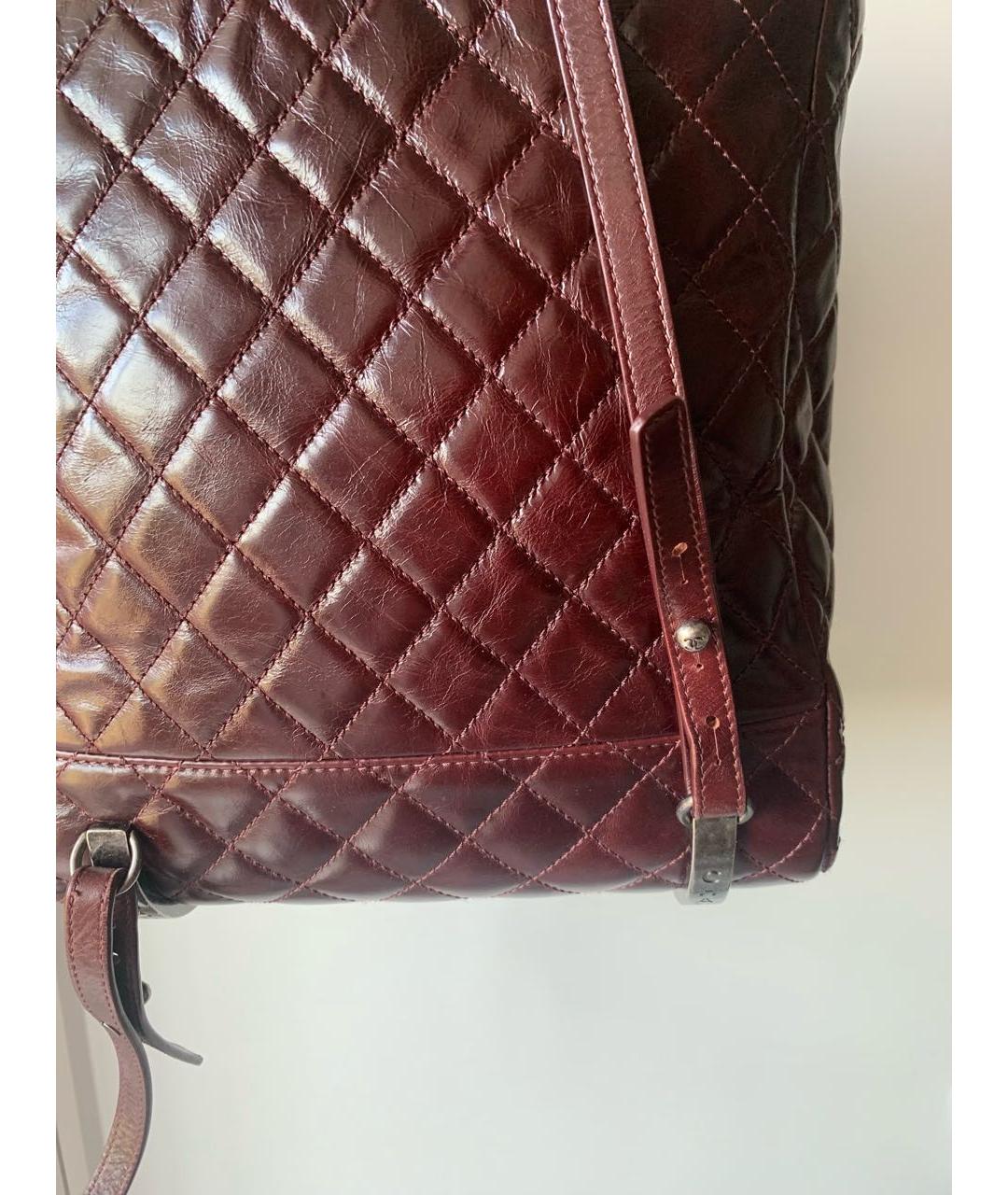 CHANEL PRE-OWNED Бордовый кожаный рюкзак, фото 4